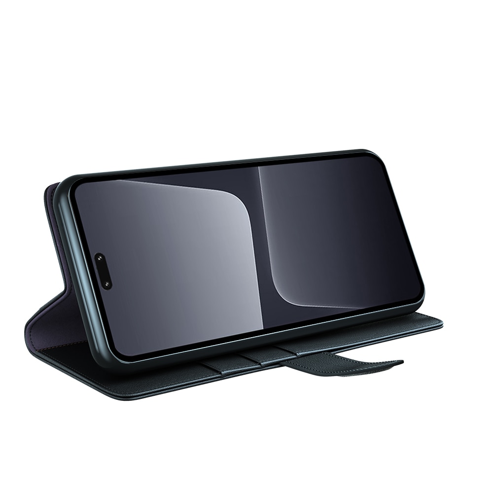 Funda de cuero genuino Xiaomi 13 Lite, Negro