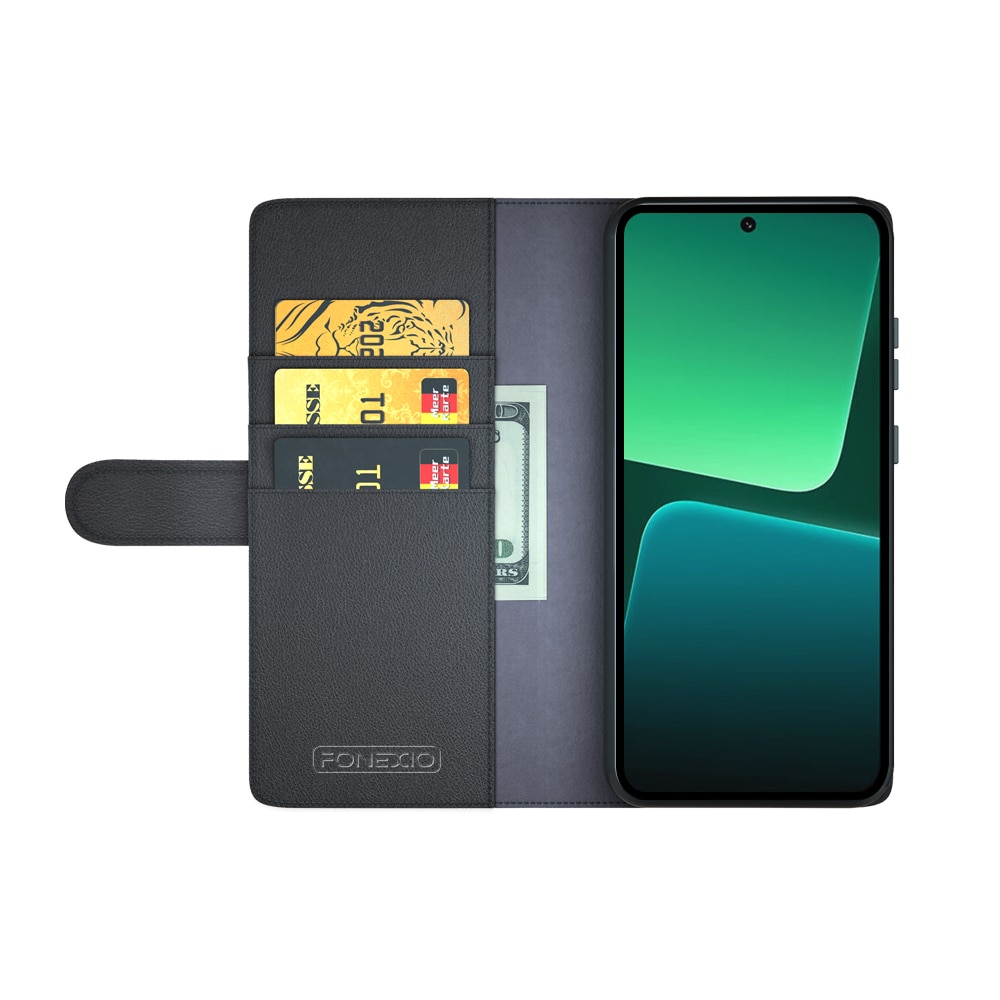 Funda de cuero genuino Xiaomi 13 Pro, Negro
