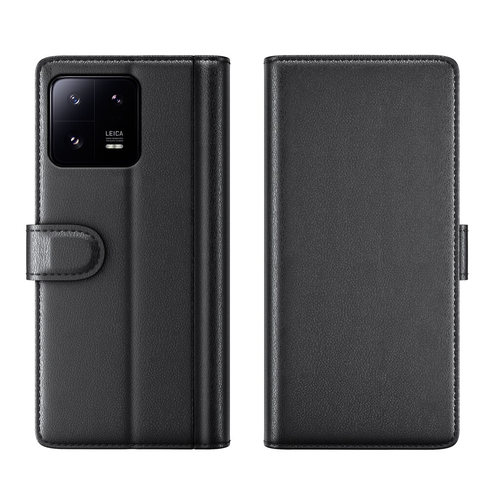 Funda de cuero genuino Xiaomi 13 Pro, negro