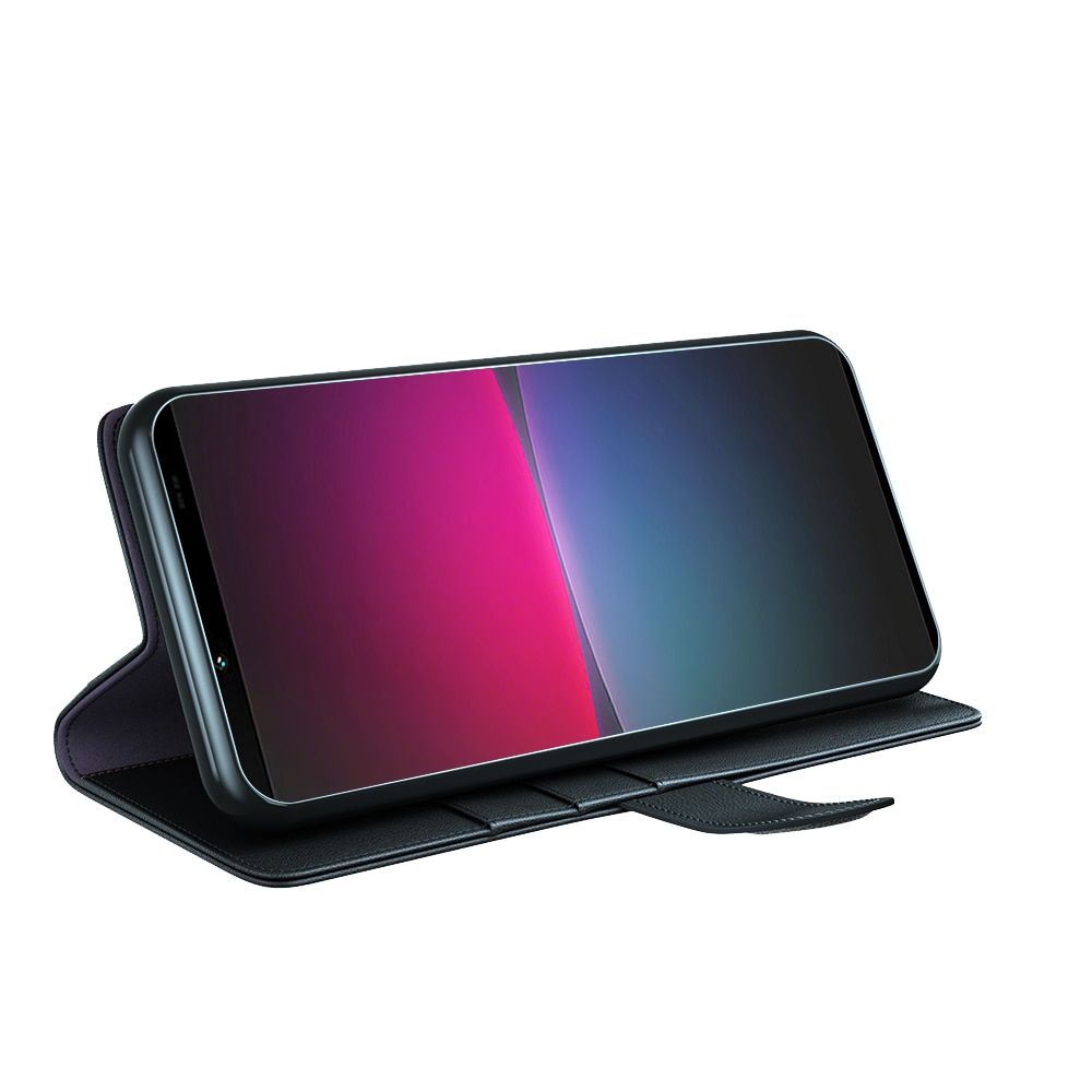 Funda de cuero genuino Sony Xperia 10 IV, Negro