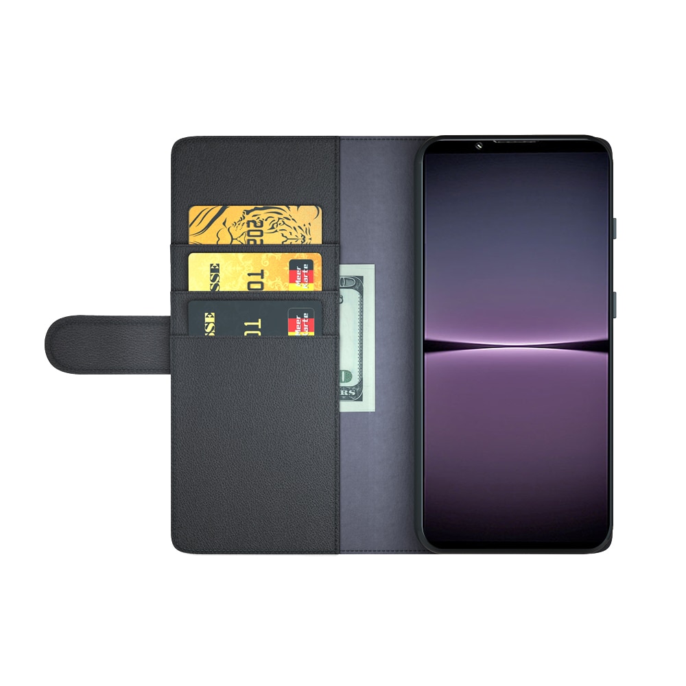 Funda de cuero genuino Sony Xperia 1 IV, Negro