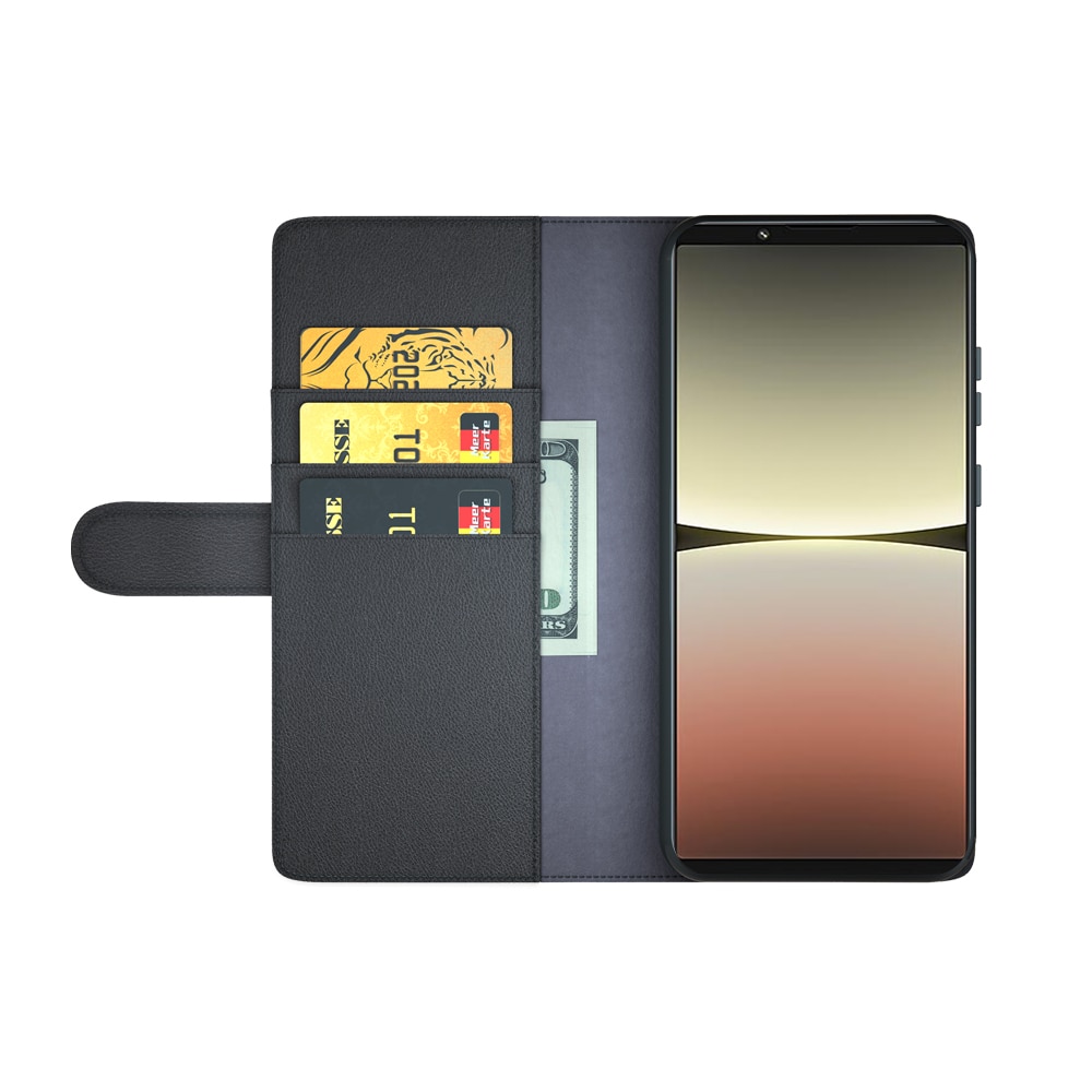 Funda de cuero genuino Sony Xperia 5 IV, Negro