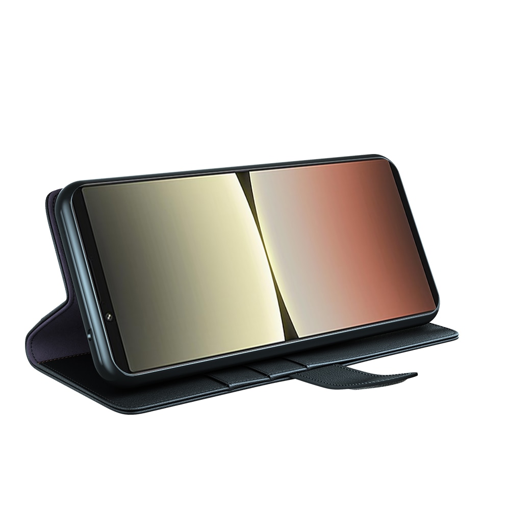 Funda de cuero genuino Sony Xperia 5 IV, Negro