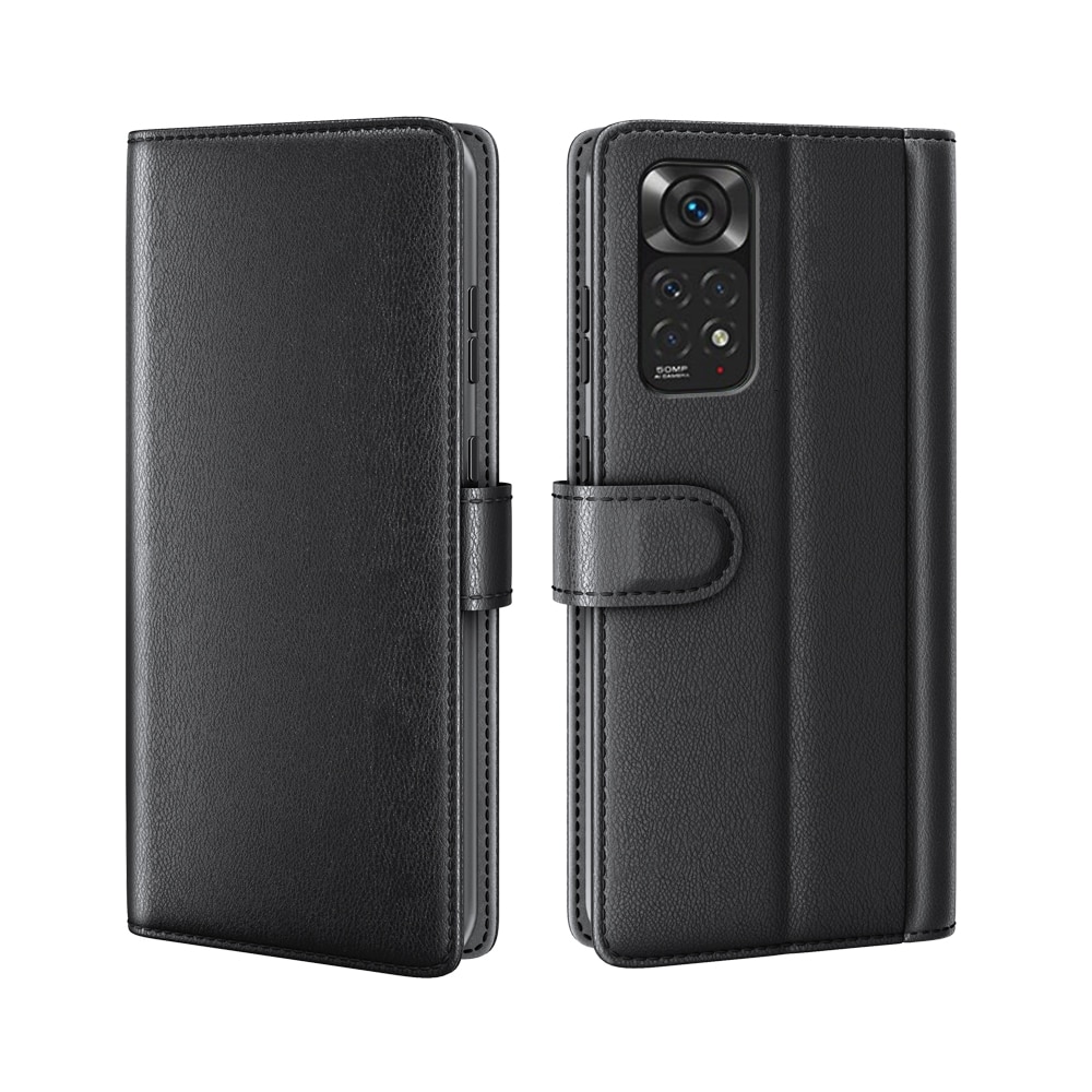 Funda de cuero genuino Xiaomi Redmi Note 11, negro