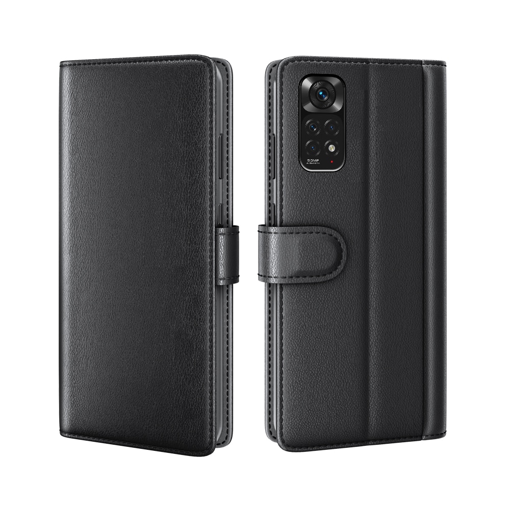 Funda de cuero genuino Xiaomi Redmi Note 11 Pro, negro