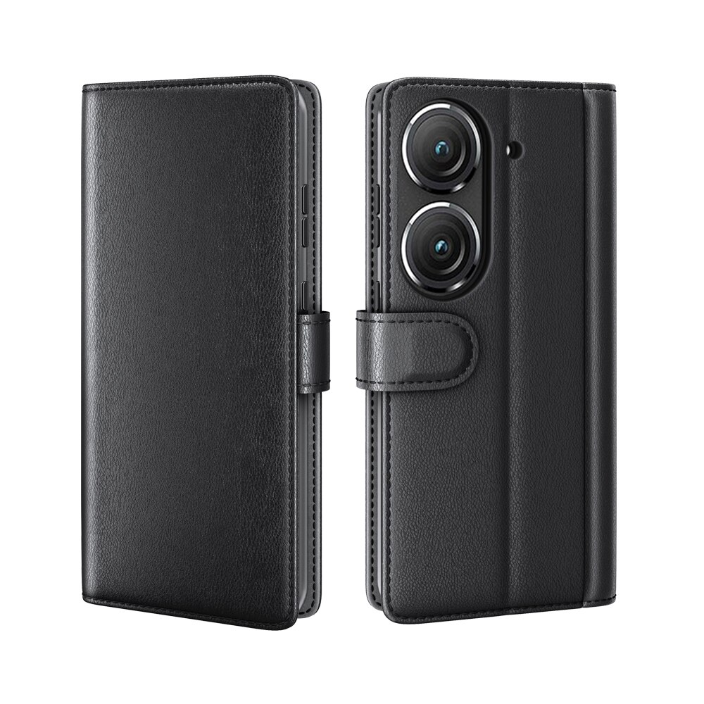 Funda de cuero genuino Asus Zenfone 9, negro