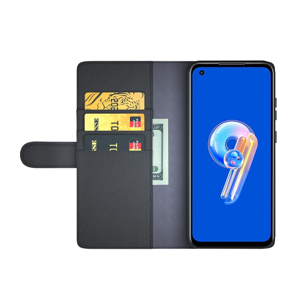 Funda de cuero genuino Asus ZenFone 9, Negro