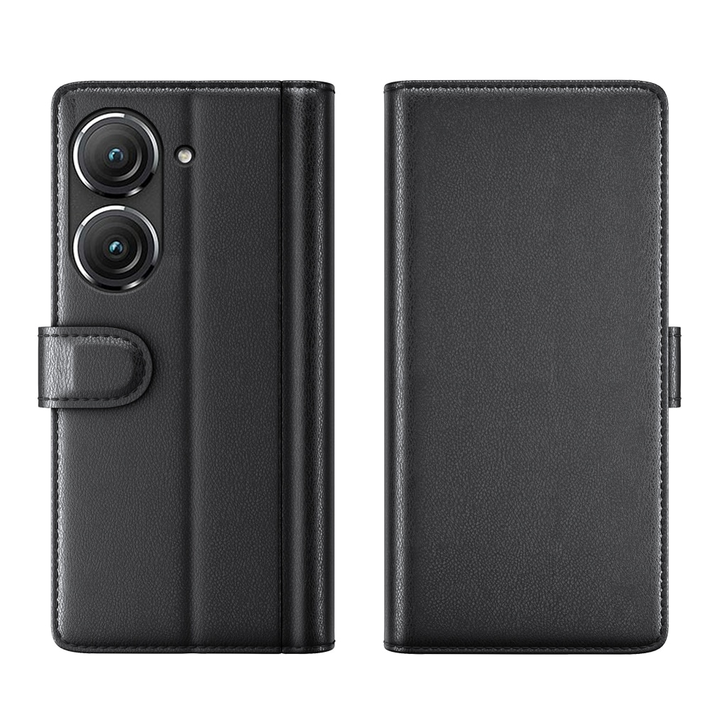 Funda de cuero genuino Asus Zenfone 9, negro