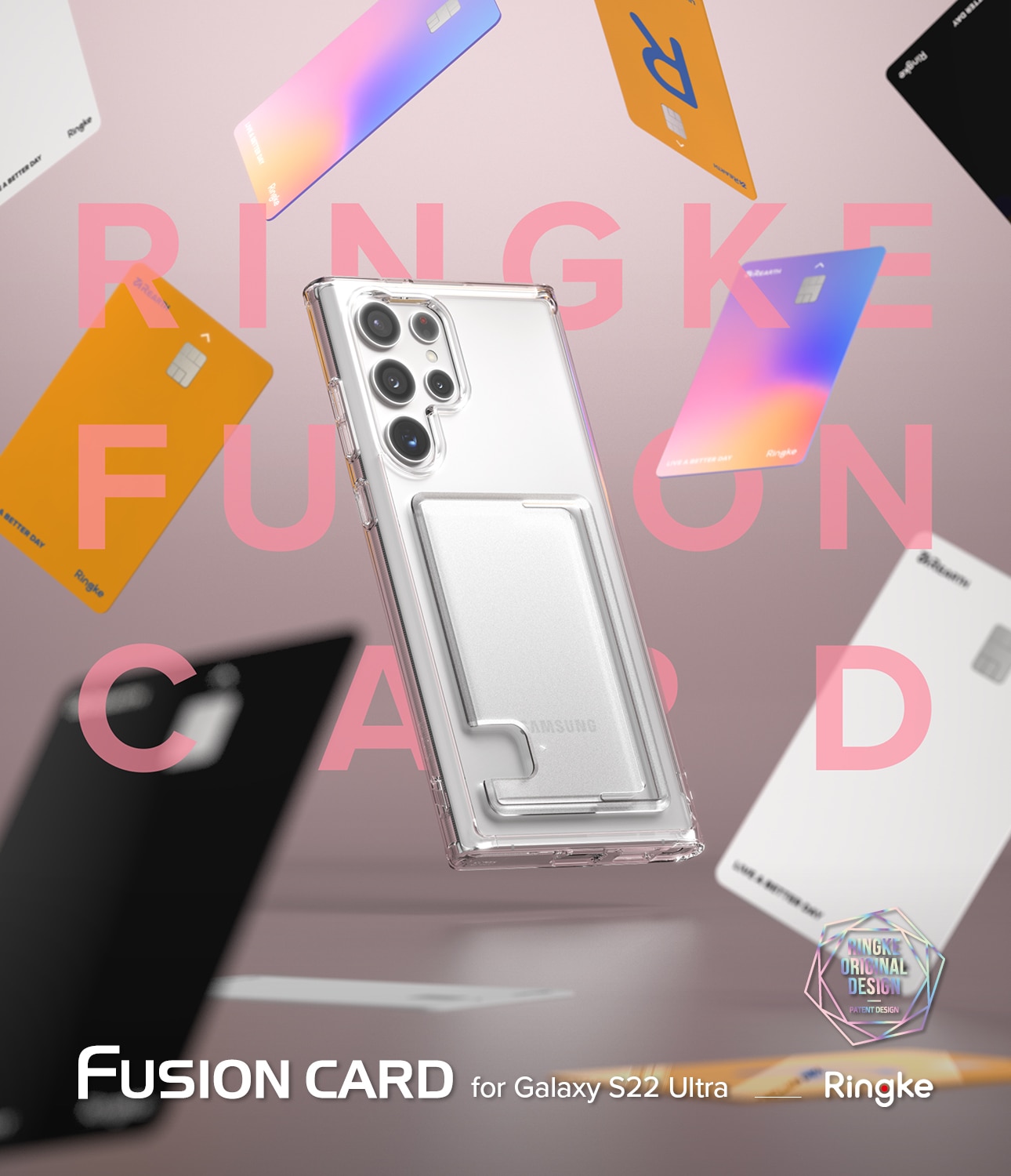 Funda Fusion Card Samsung Galaxy S22 Ultra transparente