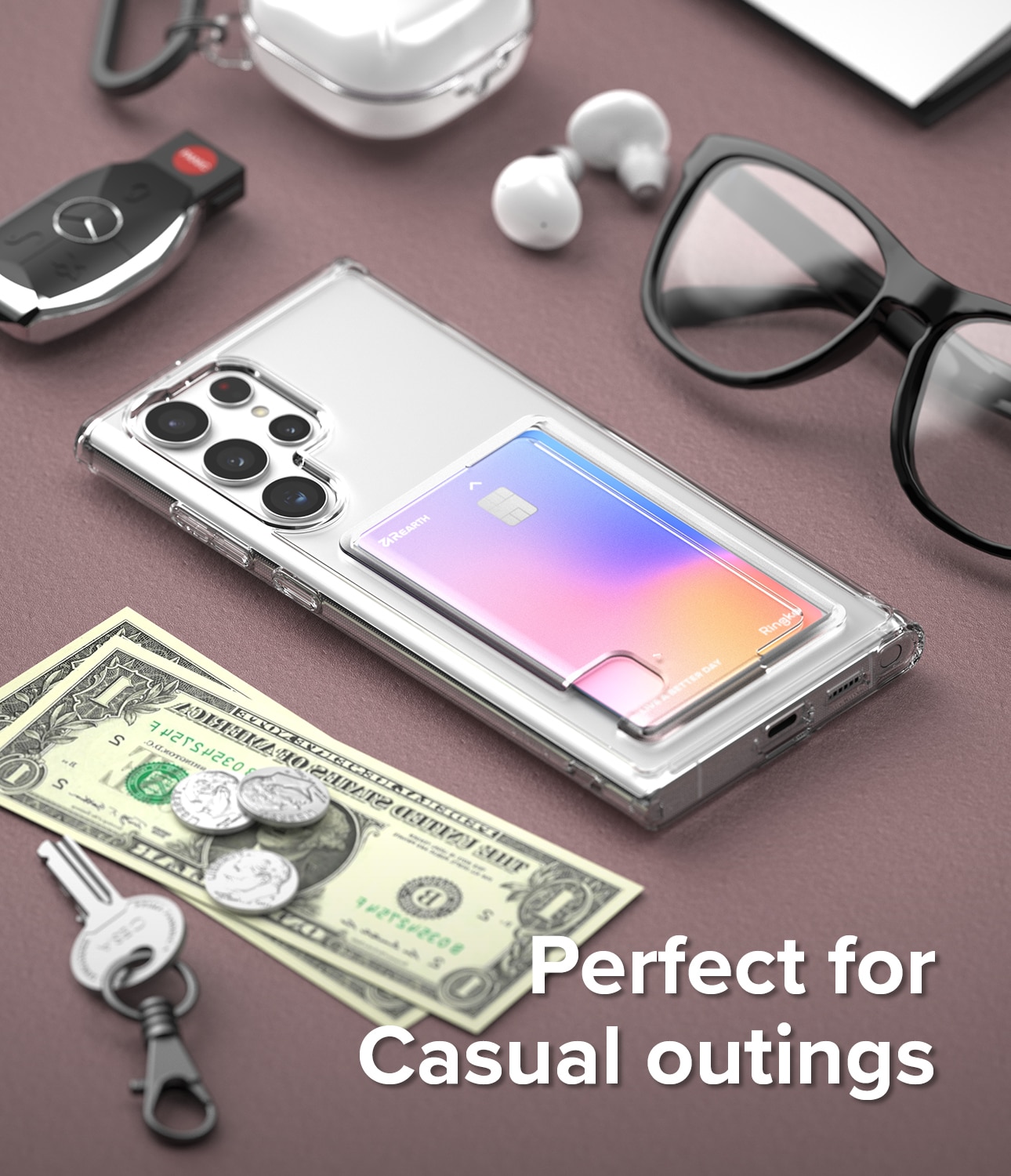 Funda Fusion Card Samsung Galaxy S22 Ultra transparente