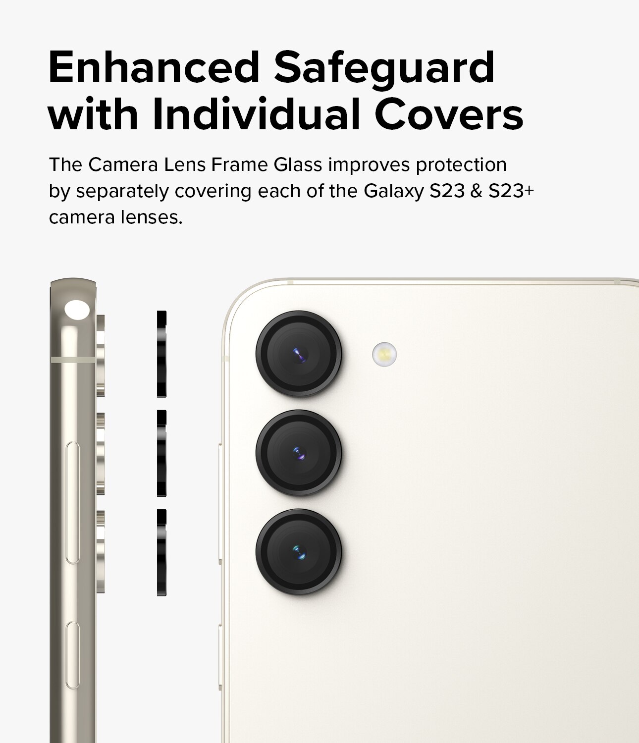 Camera Lens Frame Glass Samsung Galaxy S23/Galaxy S23 Plus Negro