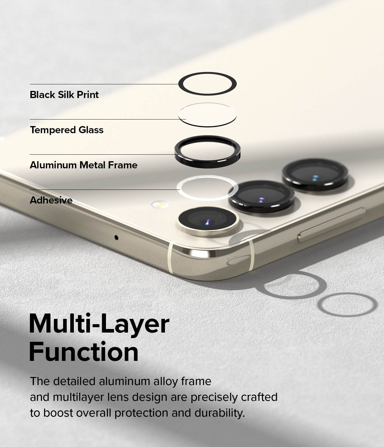 Camera Lens Frame Glass Samsung Galaxy S23/Galaxy S23 Plus Negro