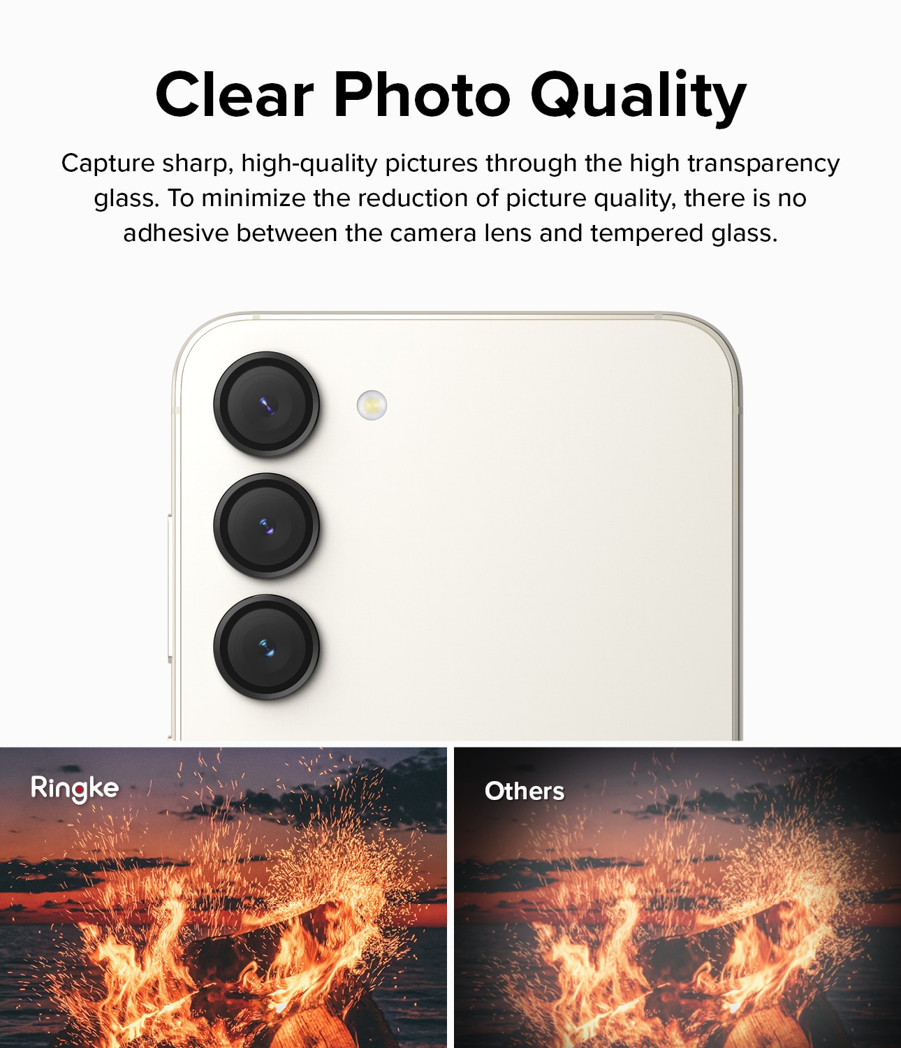 Camera Lens Frame Glass Samsung Galaxy S23/Galaxy S23 Plus Negro