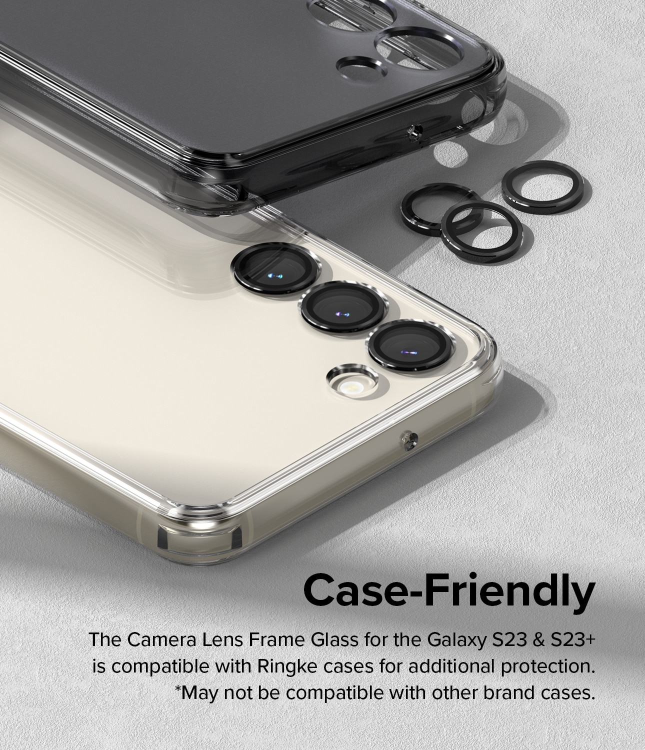 Camera Lens Frame Glass Samsung Galaxy S23/Galaxy S23 Plus Negro