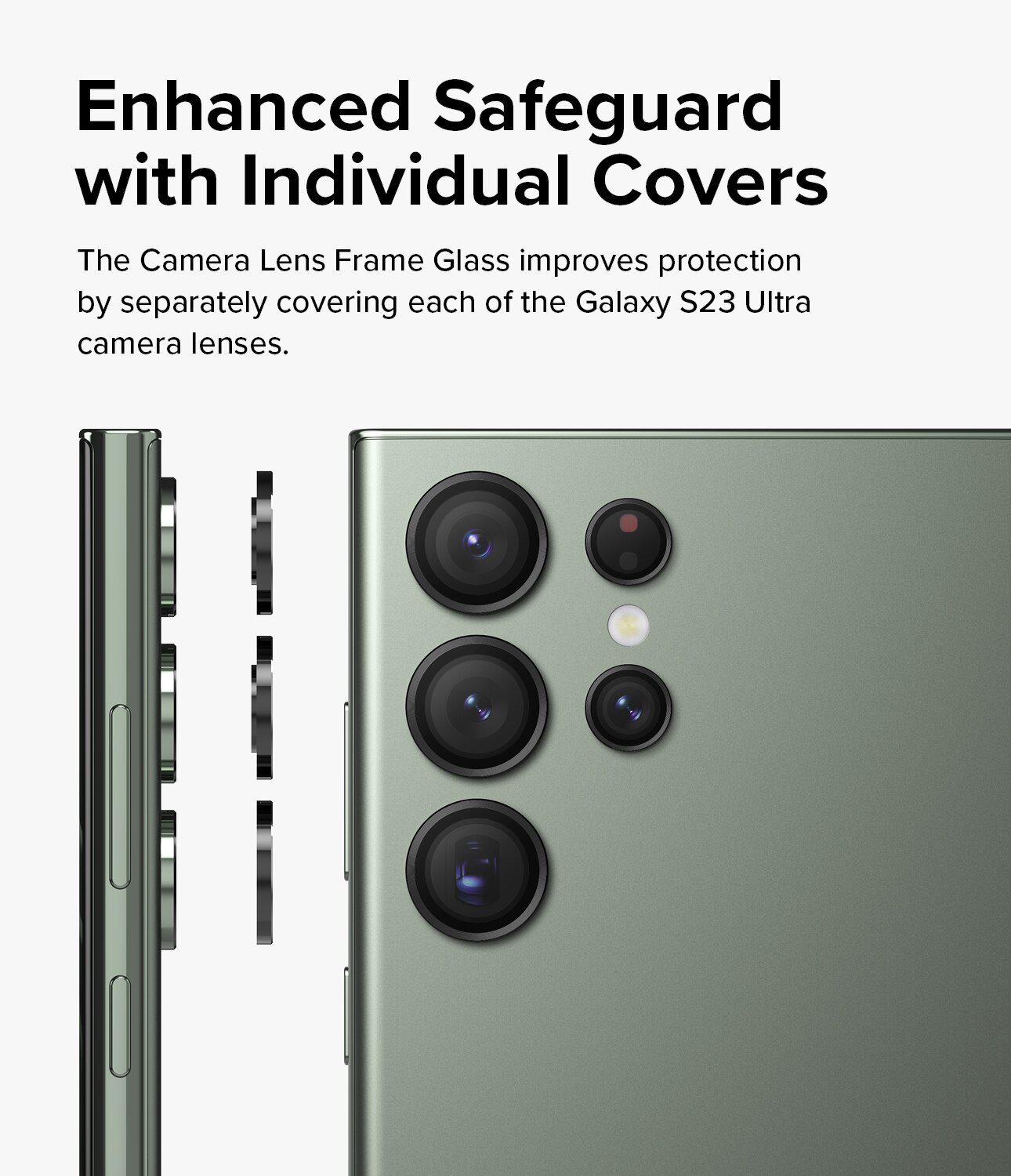 Camera Lens Frame Glass Samsung Galaxy S23 Ultra Negro
