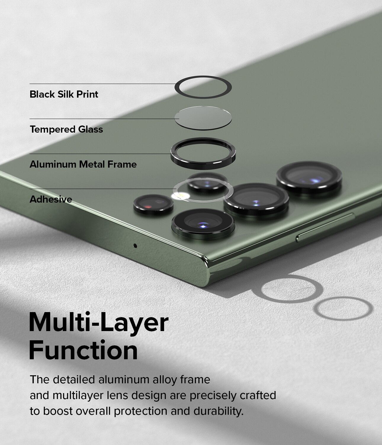 Camera Lens Frame Glass Samsung Galaxy S23 Ultra Negro