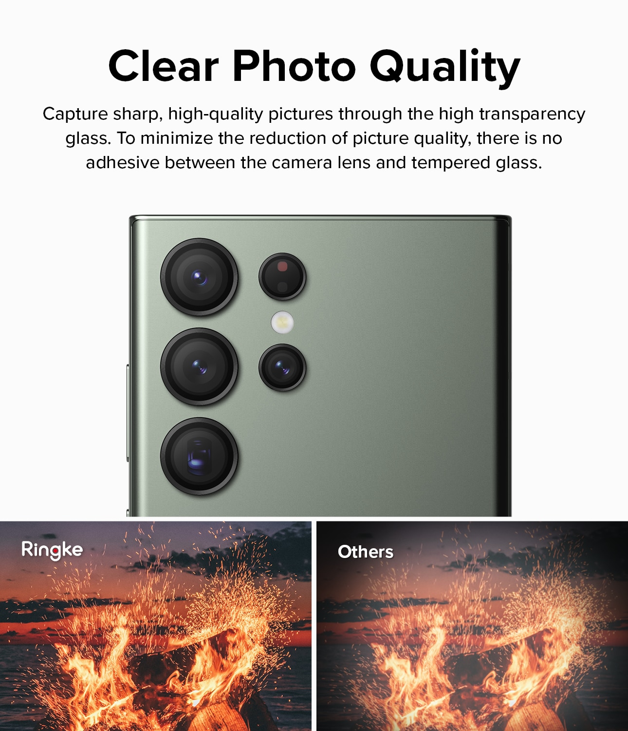 Camera Lens Frame Glass Samsung Galaxy S23 Ultra Negro