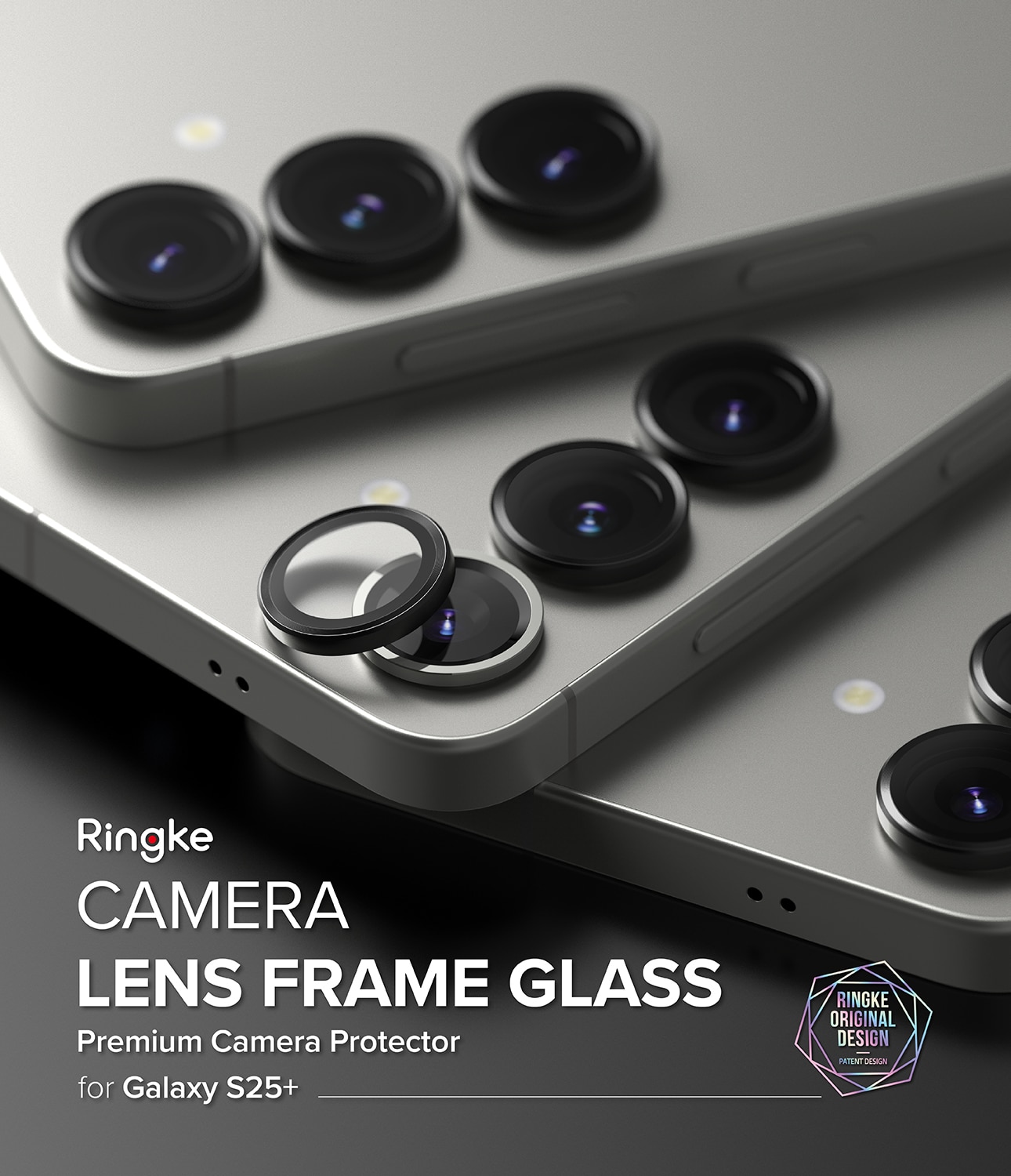 Camera Lens Frame Glass (2 piezas) Samsung Galaxy S25 Plus Black