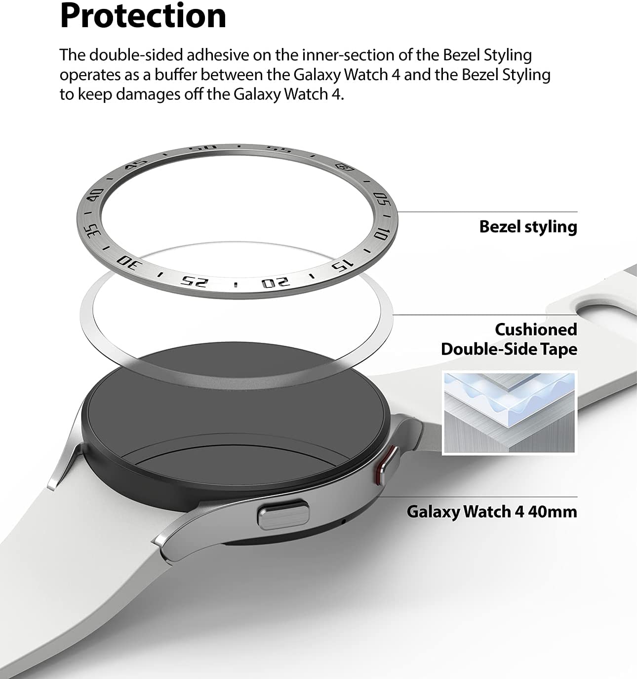 Bezel Styling Samsung Galaxy Watch 4 40mm Plata
