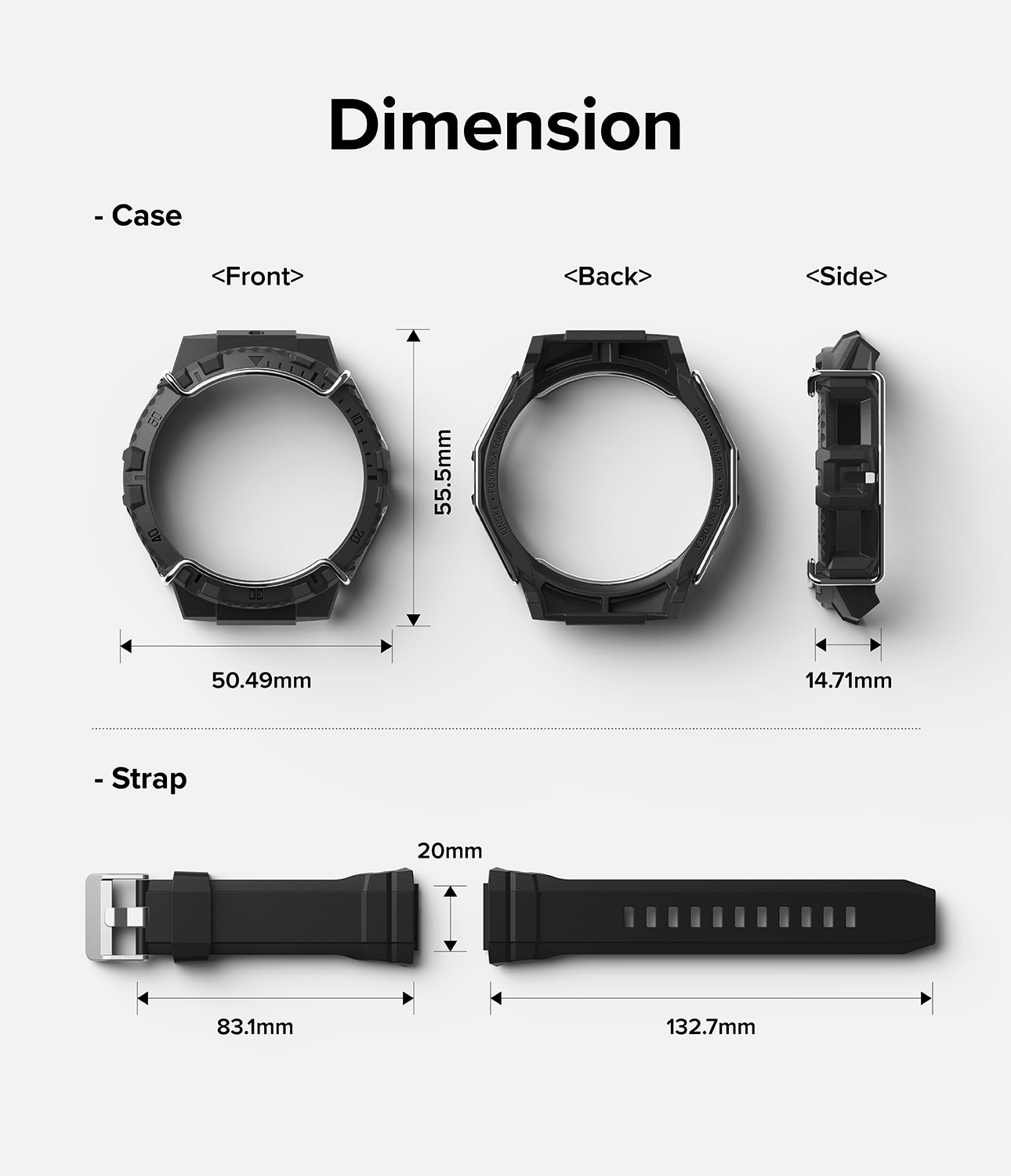 Fusion-X Guard Case+Band Samsung Galaxy Watch 4 44mm Black