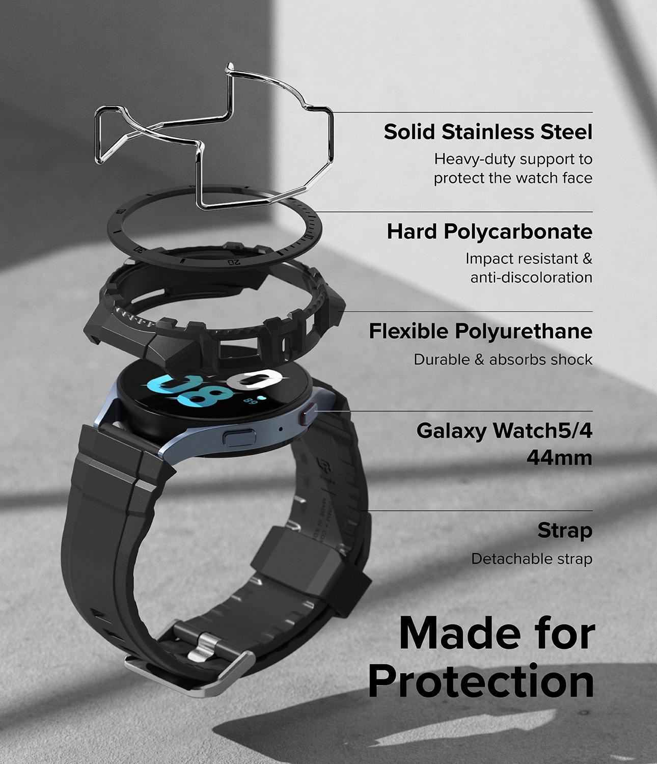 Fusion-X Guard Case+Band Samsung Galaxy Watch 5 44mm Black