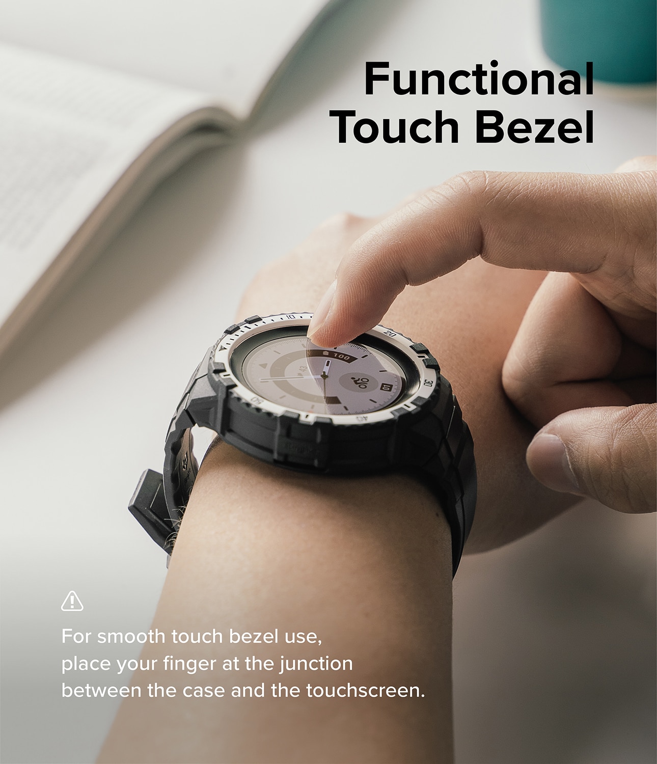 Fusion X Funda Samsung Galaxy Watch 5 Pro 45mm White (Black Index)