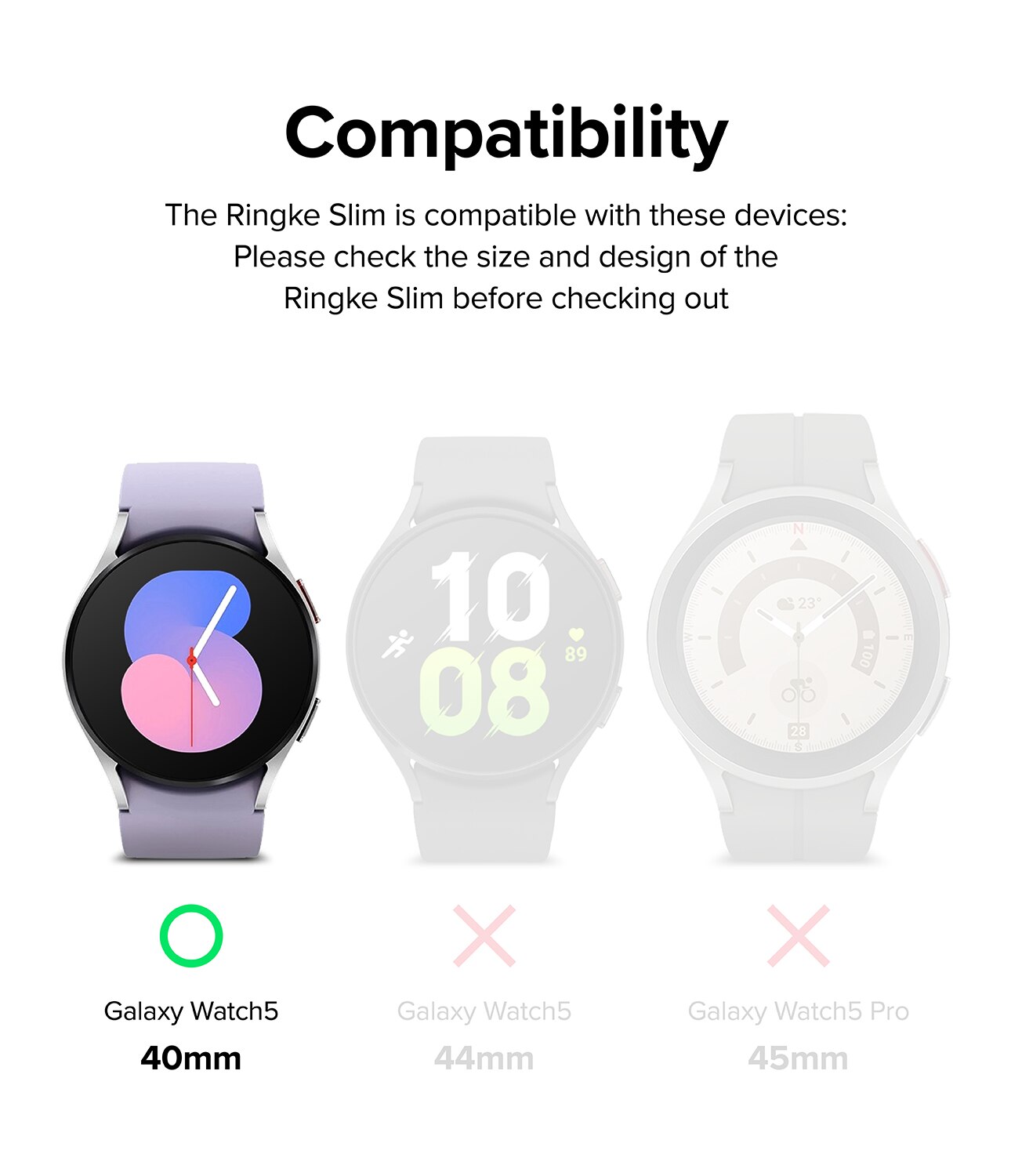 Funda Slim (2 piezas) Samsung Galaxy Watch 5 40mm Multi color/patrón