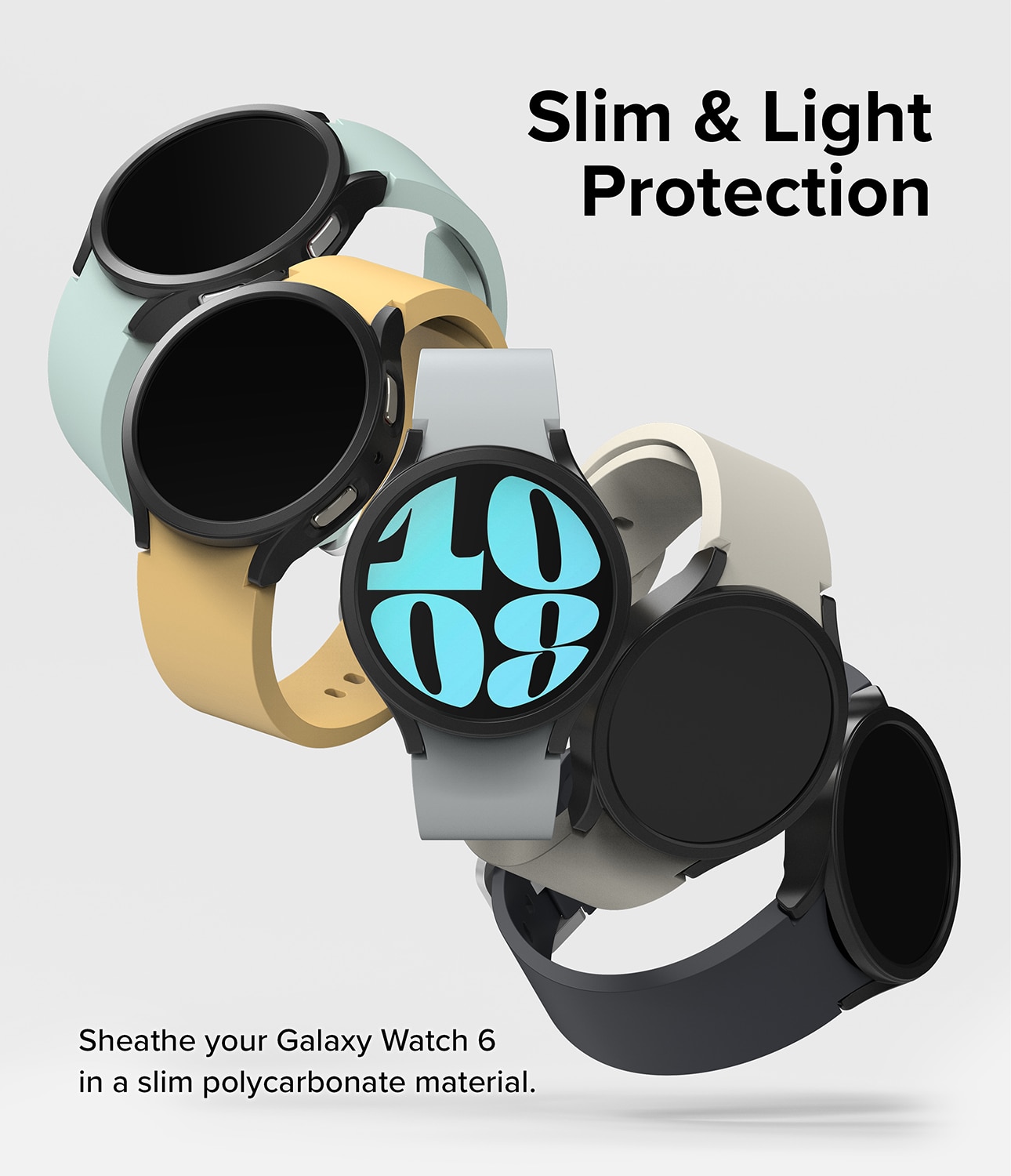 Funda Slim (2 piezas) Samsung Galaxy Watch 6 40mm Matte Black & Clear
