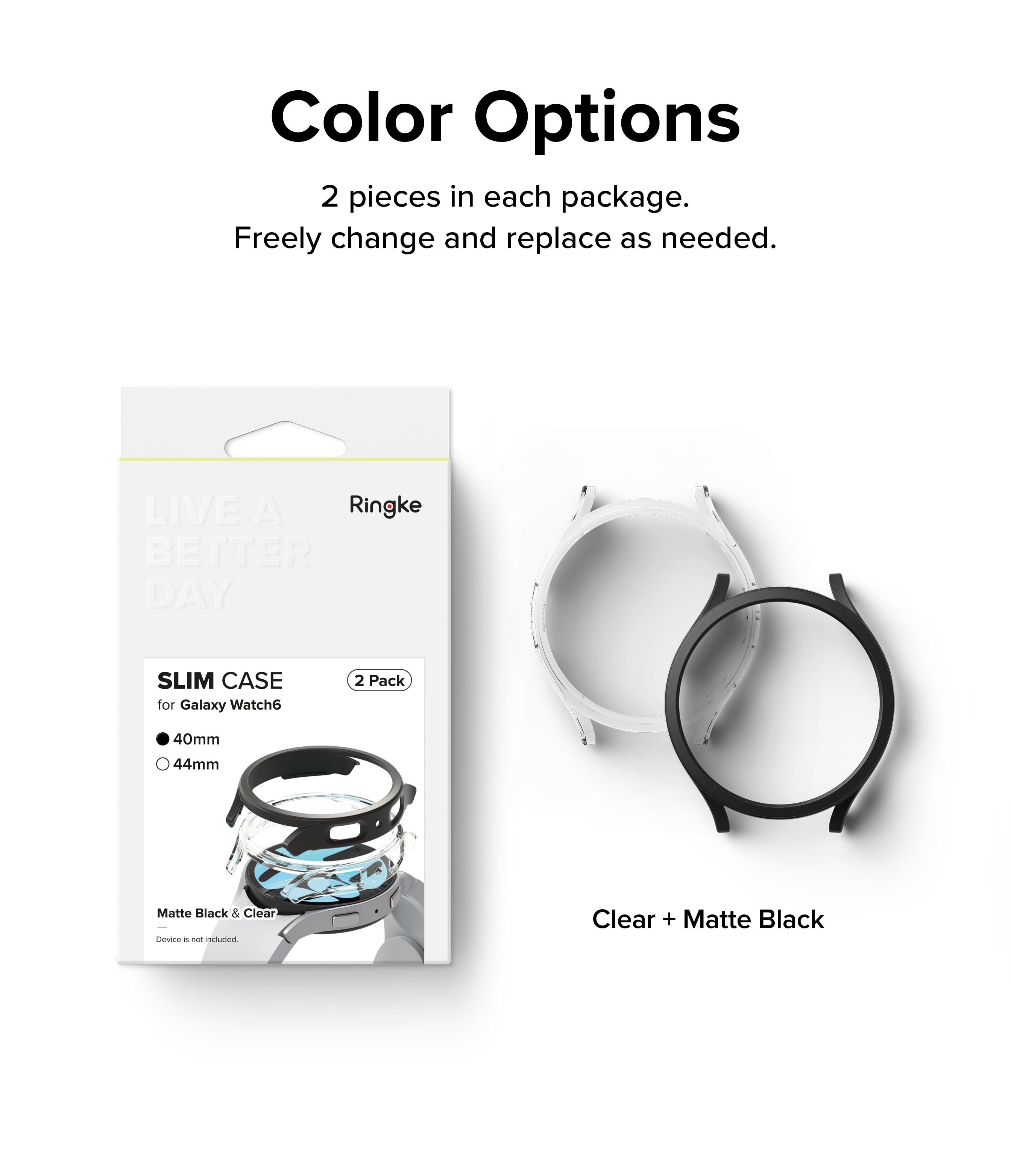 Funda Slim (2 piezas) Samsung Galaxy Watch 6 40mm Multi color/patrón