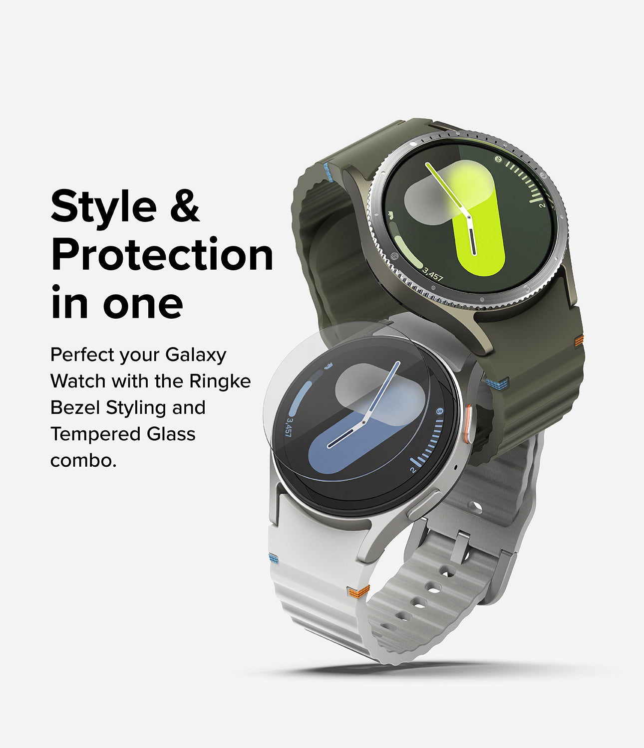 Bezel Styling + Glass Combo Samsung Galaxy Watch 7 44mm Glossy Silver