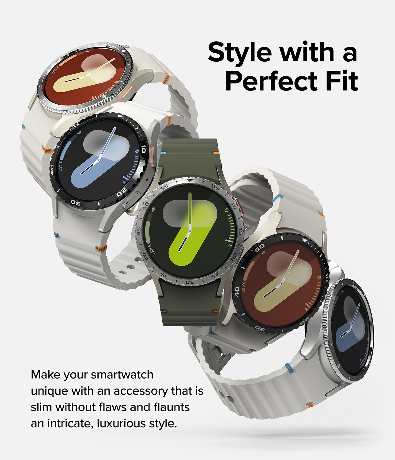 Bezel Styling + Glass Combo Samsung Galaxy Watch 7 44mm Glossy Silver