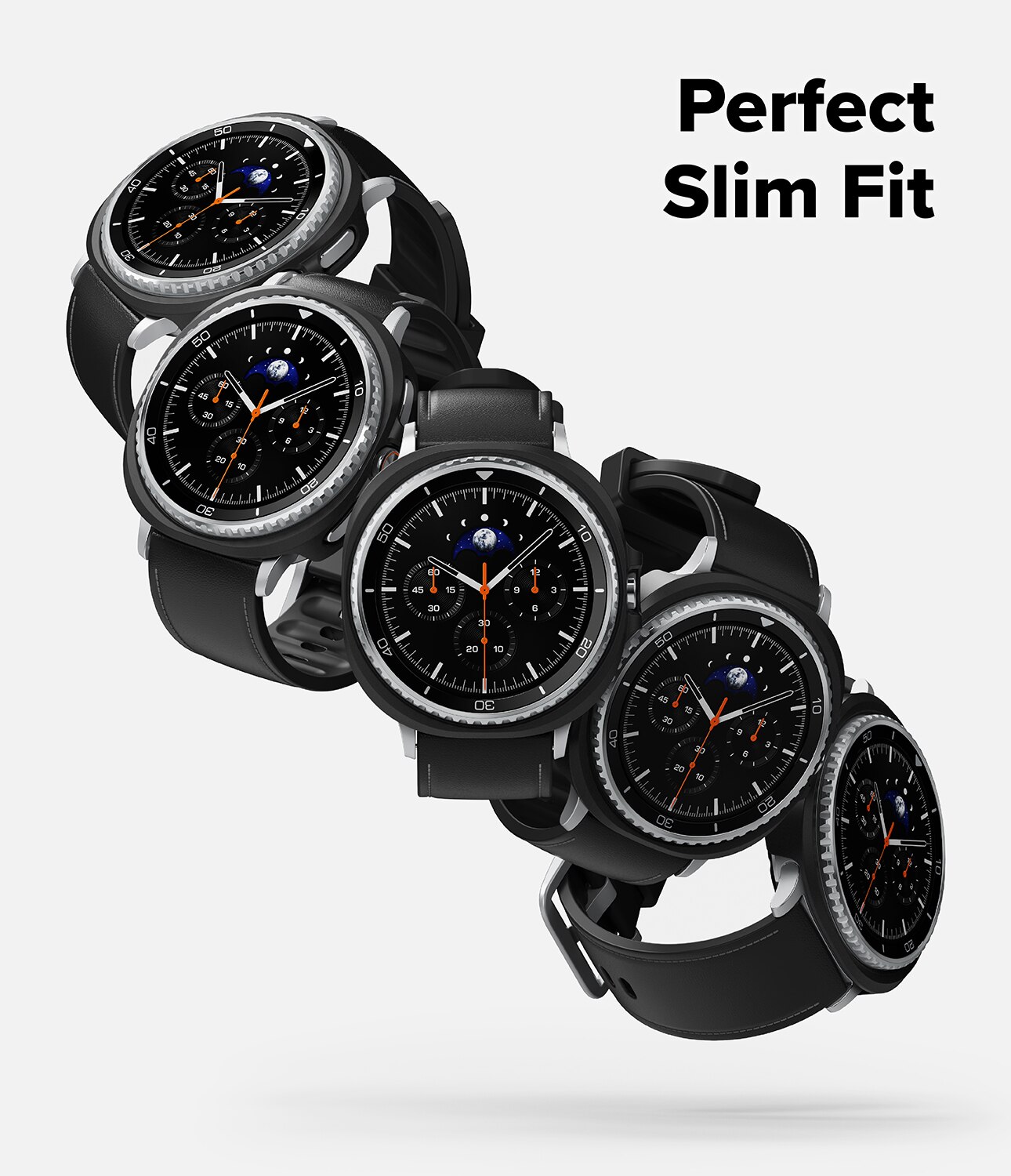 Funda Slim (2 piezas) Samsung Galaxy Watch 8 Classic Matte Black & Clear