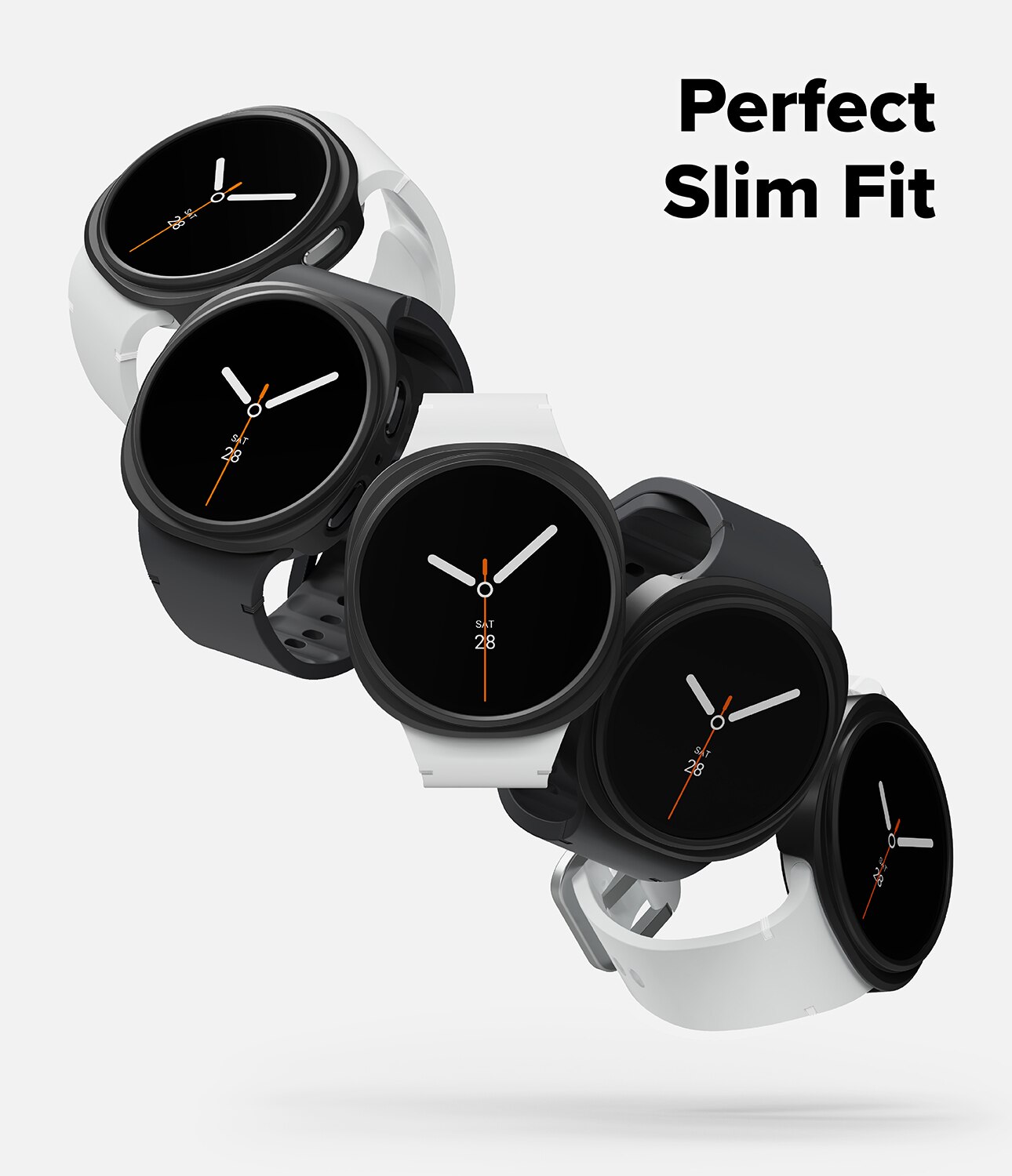 Funda Slim (2 piezas) Samsung Galaxy Watch 8 40mm Matte Black & Clear