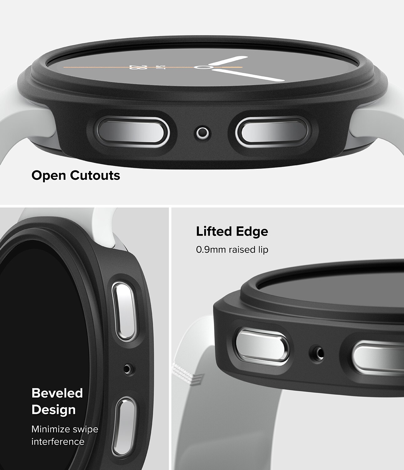 Funda Slim (2 piezas) Samsung Galaxy Watch 8 40mm Matte Black & Clear
