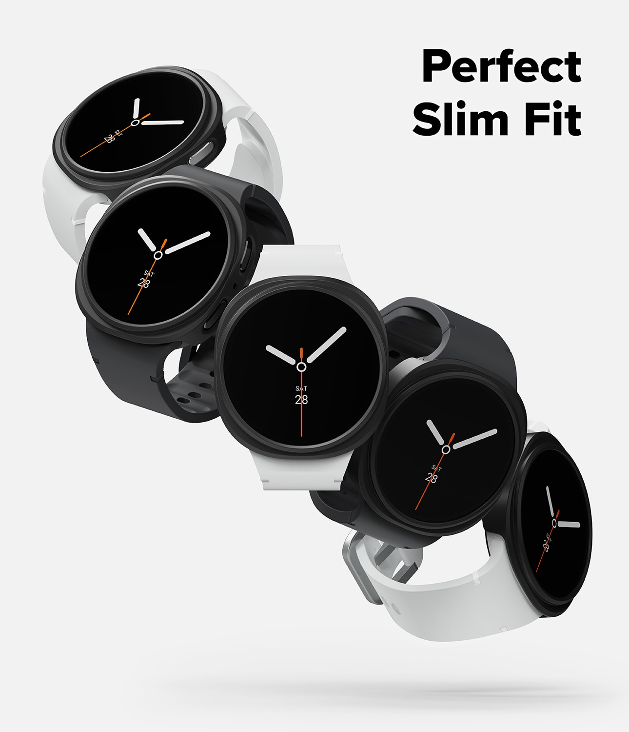 Funda Slim (2 piezas) Samsung Galaxy Watch 8 44mm Matte Black & Clear