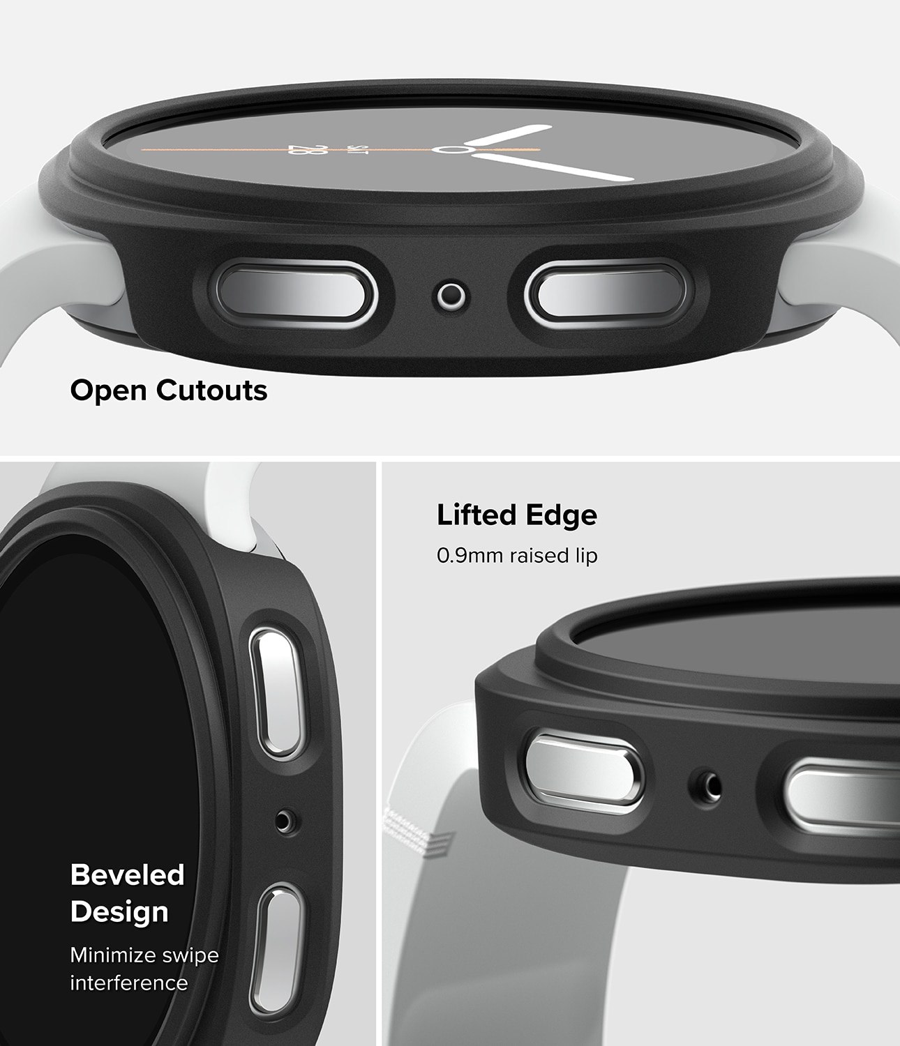 Funda Slim (2 piezas) Samsung Galaxy Watch 8 44mm Matte Black & Clear