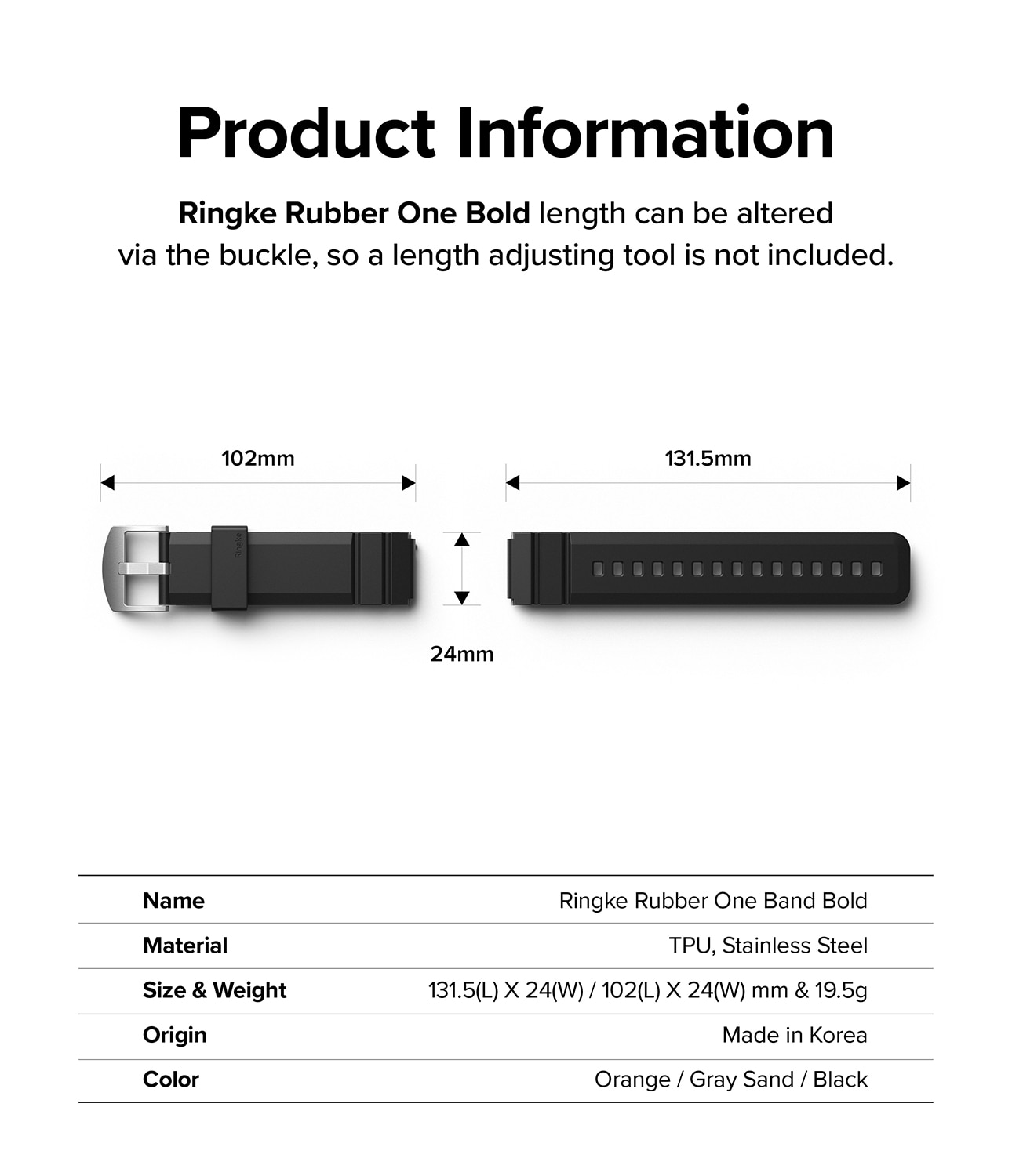 Rubber One Bold Band Withings ScanWatch Horizon Black