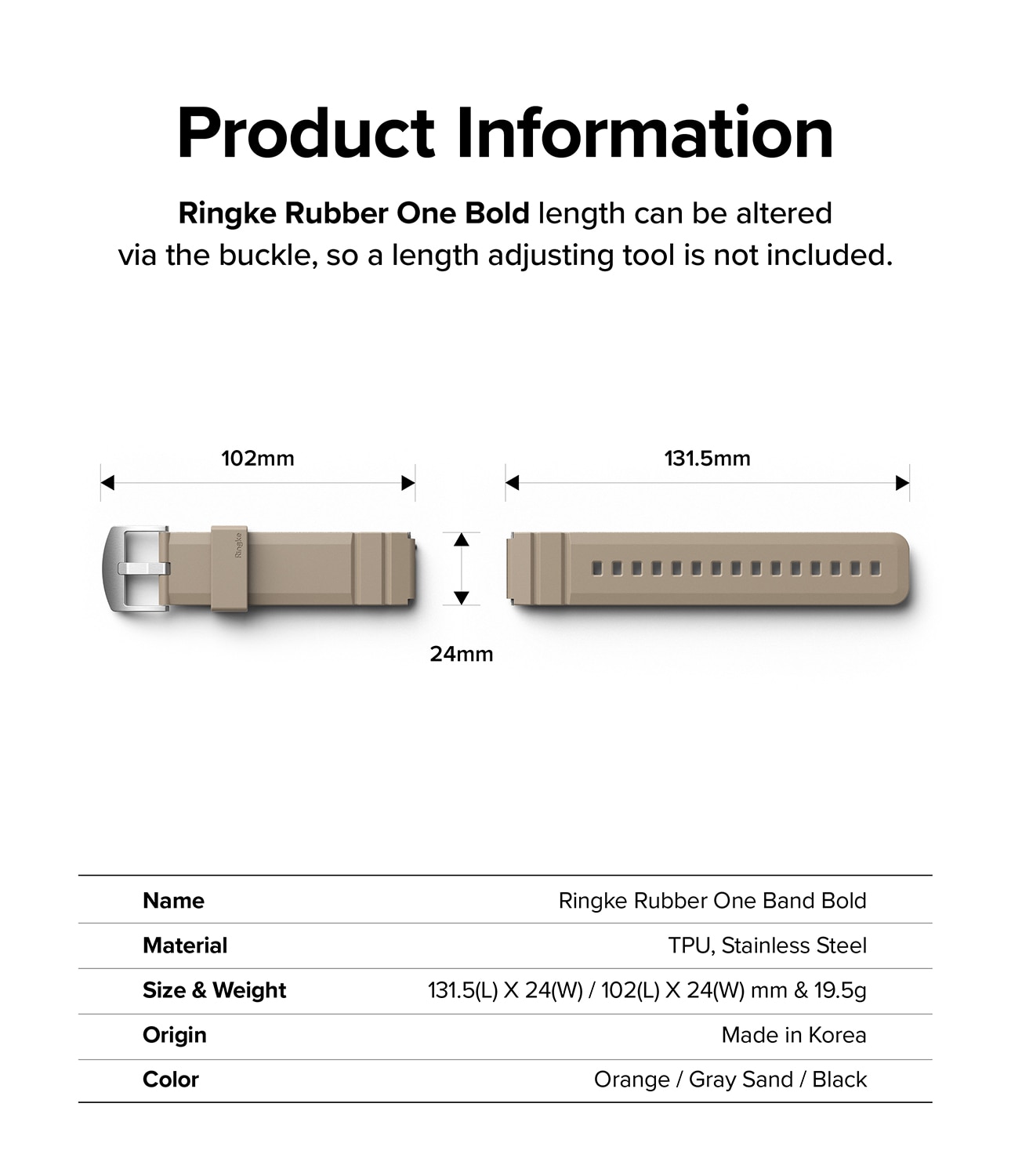 Rubber One Bold Band Garmin Vivomove Style Gray Sand