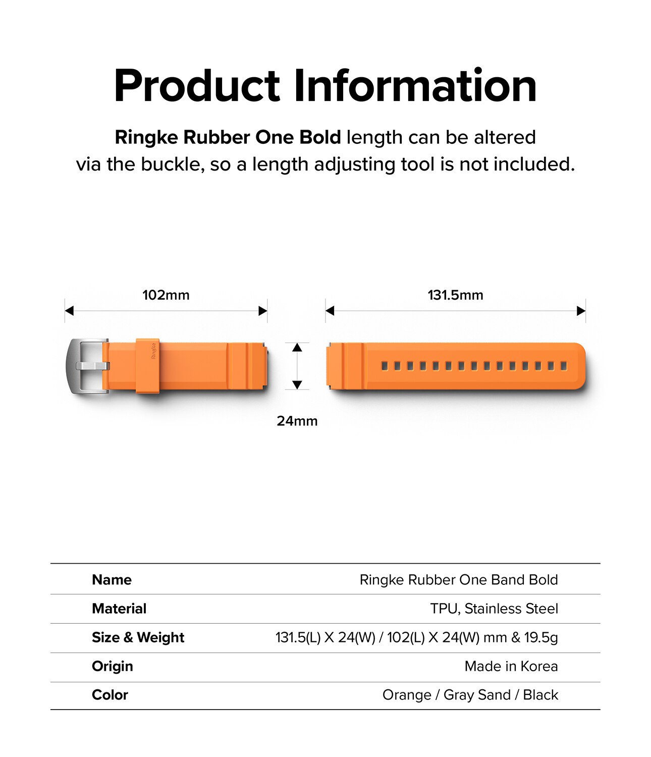 Rubber One Bold Band Samsung Galaxy Watch 4 44mm Orange