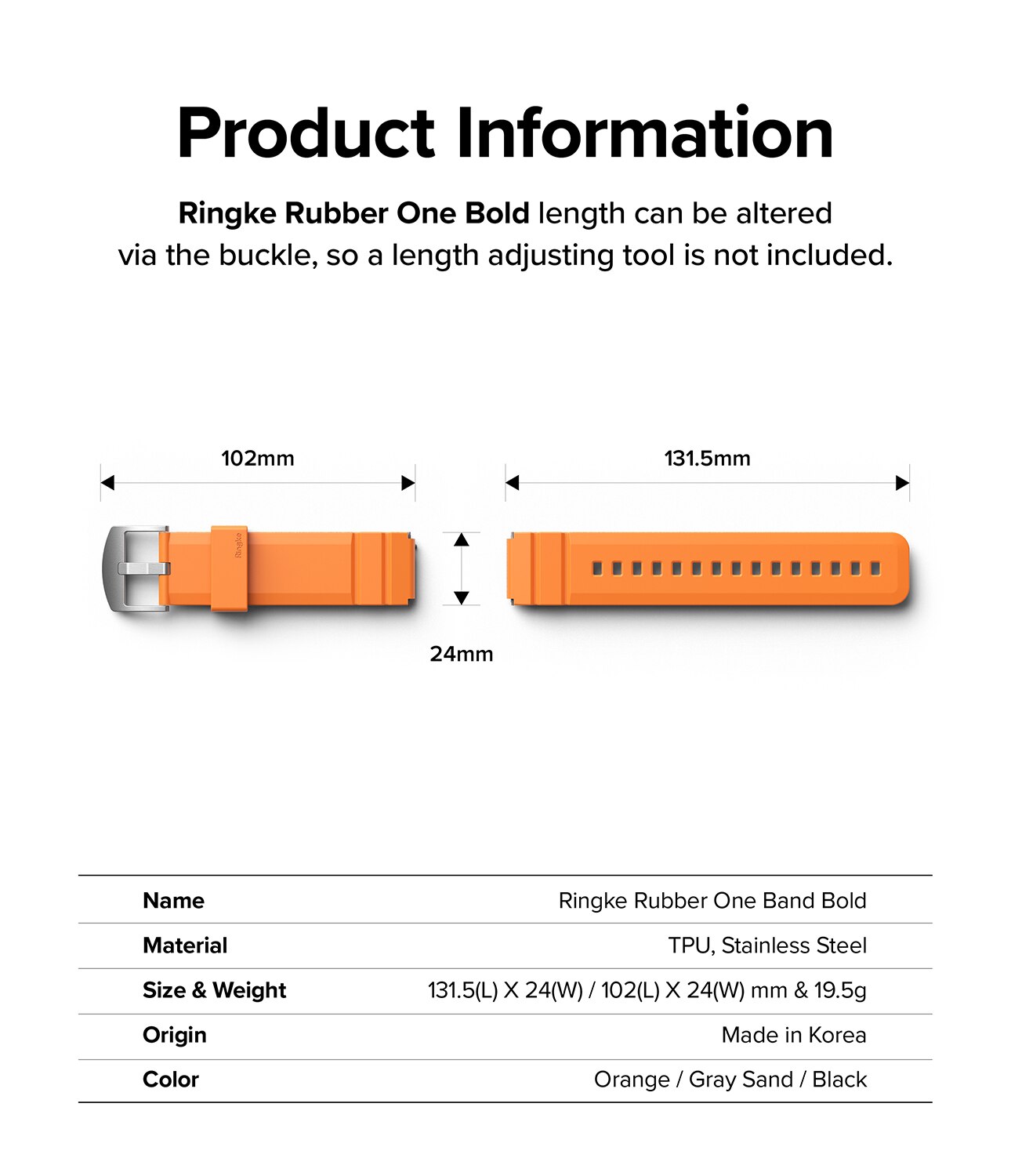 Rubber One Bold Band Samsung Galaxy Watch 4 Classic 46mm Orange