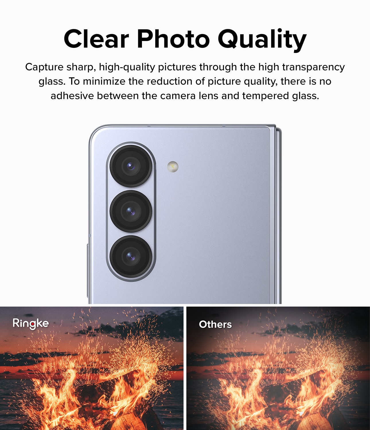 Camera Lens Frame Glass Samsung Galaxy Z Fold 5 Negro