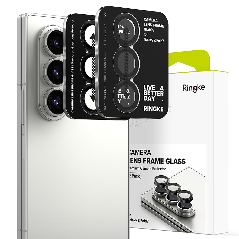 Camera Lens Frame Glass (2 piezas) Samsung Galaxy Z Fold 7 Black