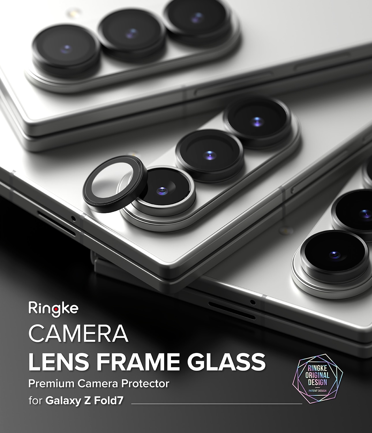 Camera Lens Frame Glass (2 piezas) Samsung Galaxy Z Fold 7 Black