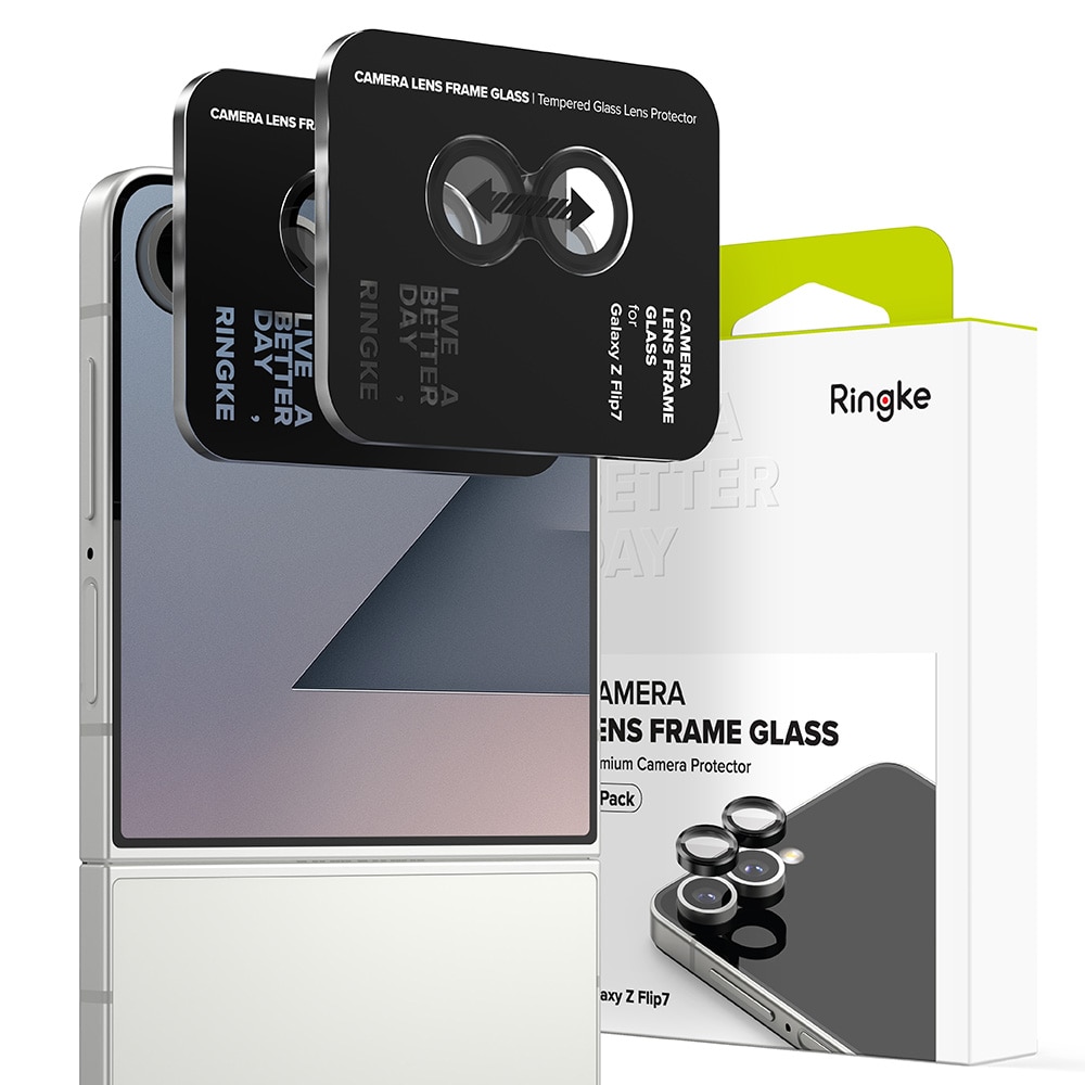 Camera Lens Frame Glass (2 piezas) Samsung Galaxy Z Flip 7 Black