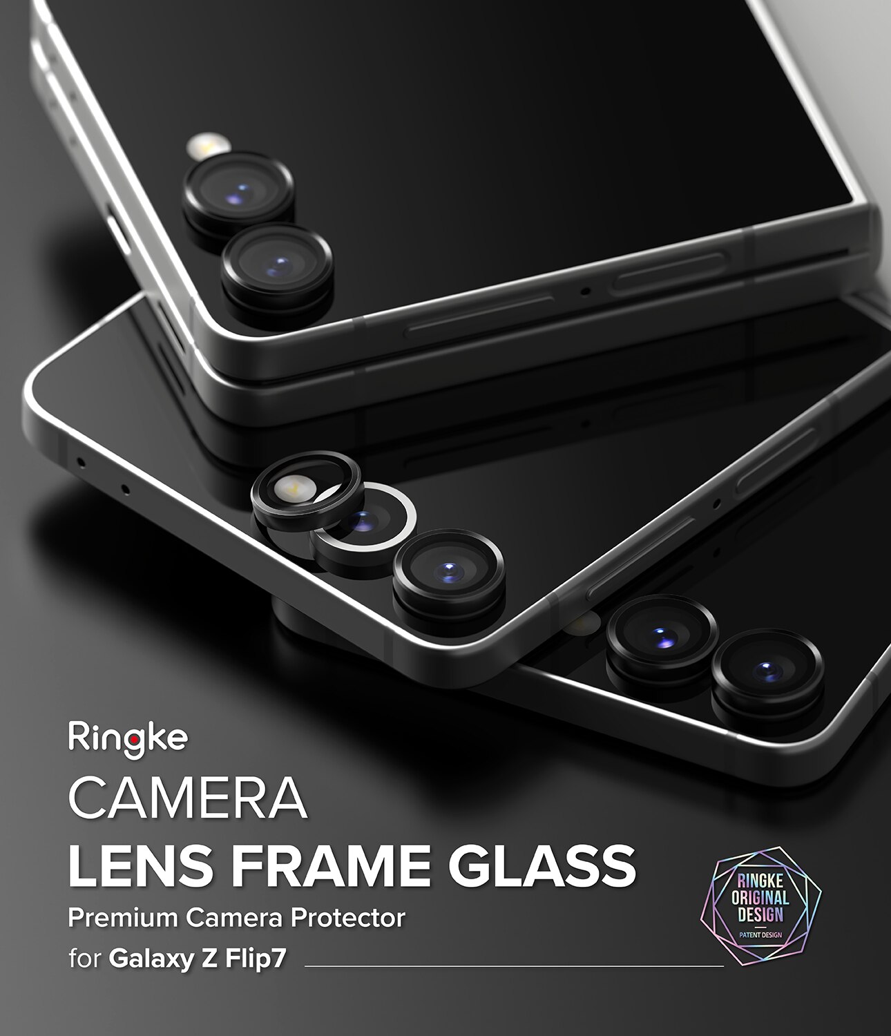 Camera Lens Frame Glass (2 piezas) Samsung Galaxy Z Flip 7 Black