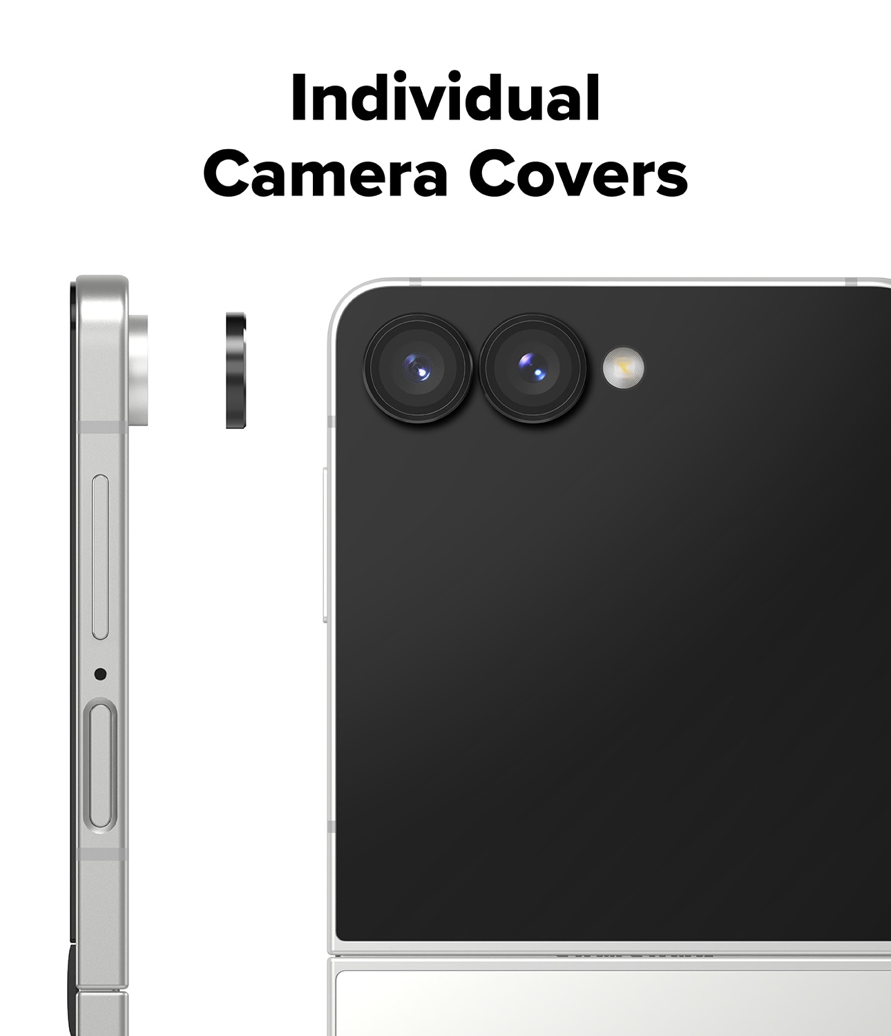 Camera Lens Frame Glass (2 piezas) Samsung Galaxy Z Flip 7 Black