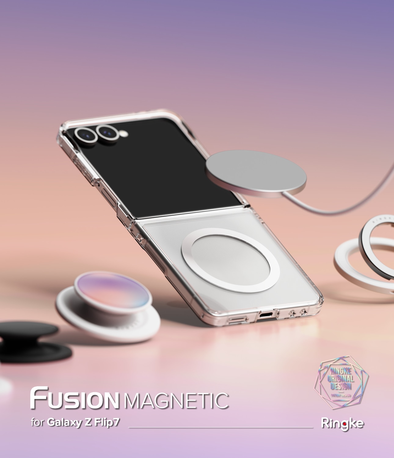Funda Fusion Magnetic Samsung Galaxy Z Flip 7 Transparente