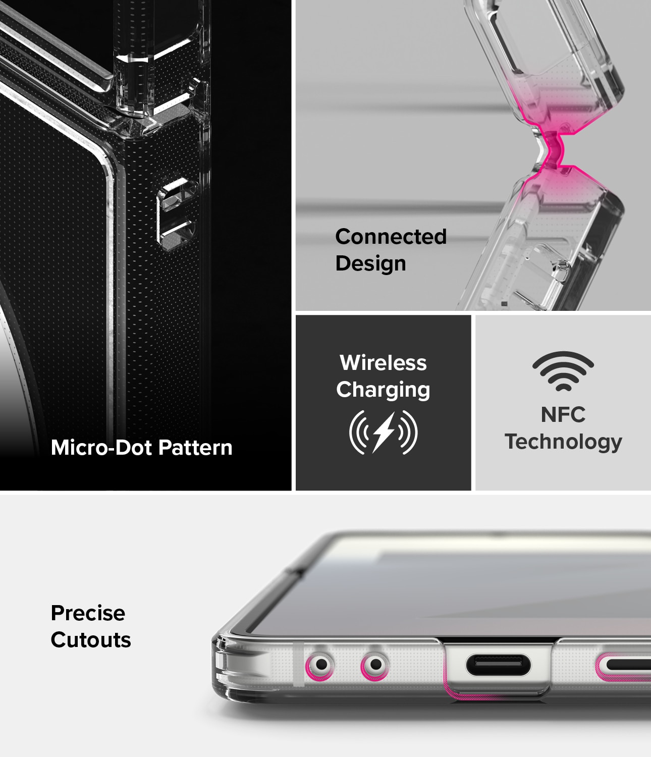 Funda Fusion Magnetic Samsung Galaxy Z Flip 7 Transparente
