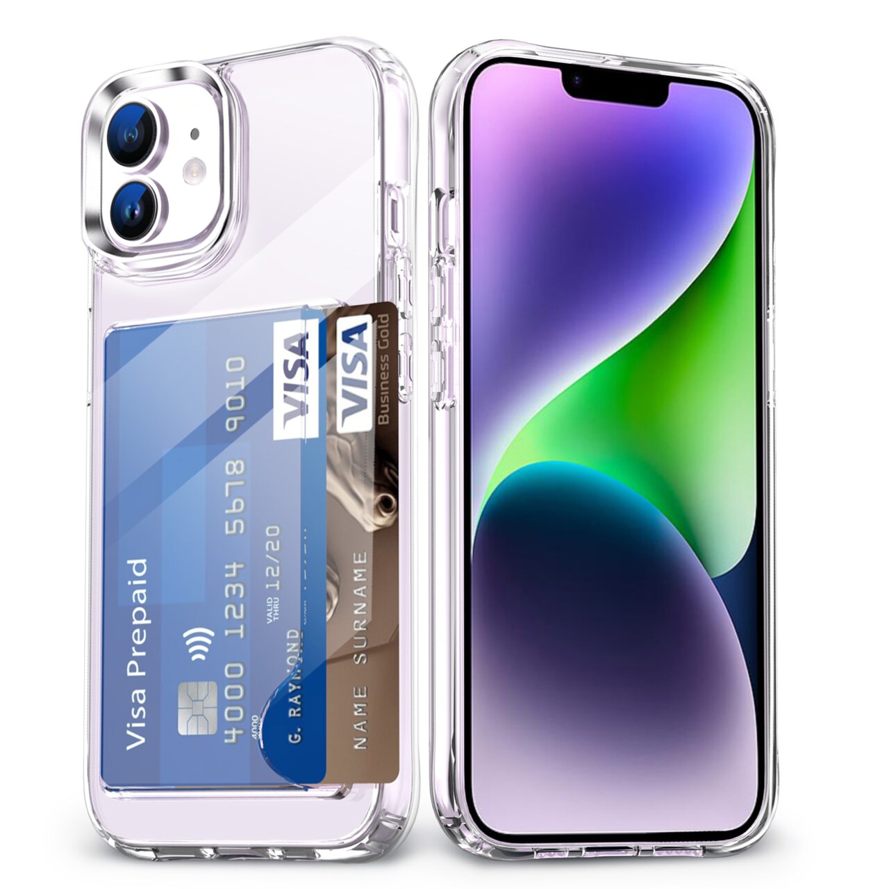 Funda híbrida con ranuras para tarjetas iPhone 11 transparente