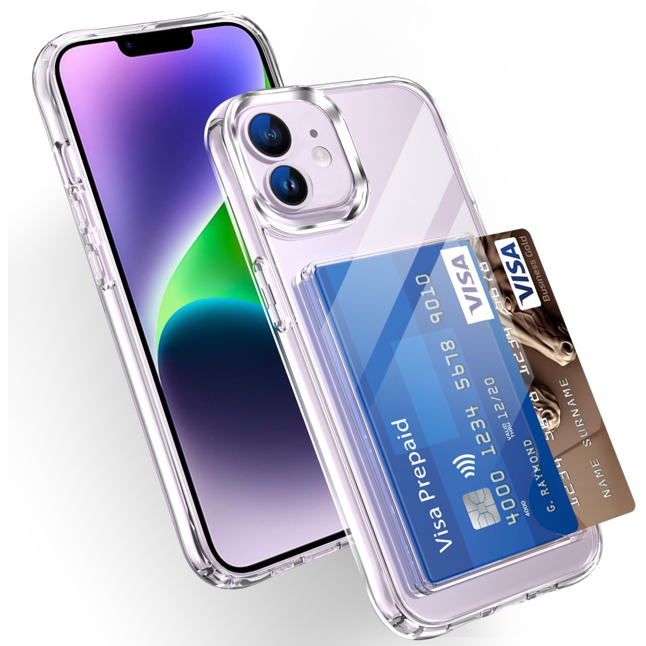 Funda híbrida con ranuras para tarjetas iPhone 11 Transparente